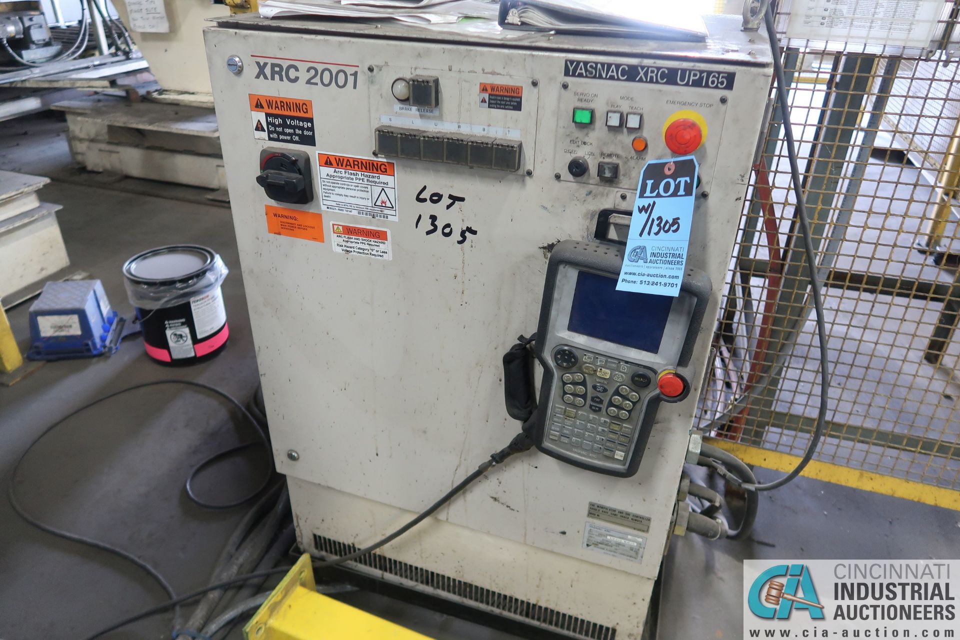 MOTOMAN MODEL YR-UP-165-A05 ROBOTIC SPOT WELDER; S/N SIM486-1-3 YASNAC XRC2001 CONTROL, PENDANT, 48" - Image 11 of 24