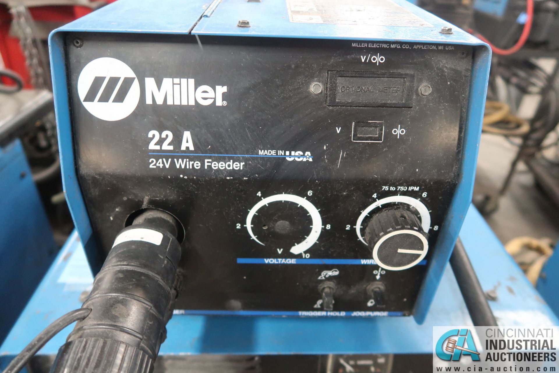 250 AMP MILLER CP-252TS WELDER; S/N KK178608 W/ MILLER 22A WIRE FEEDER - Image 2 of 7