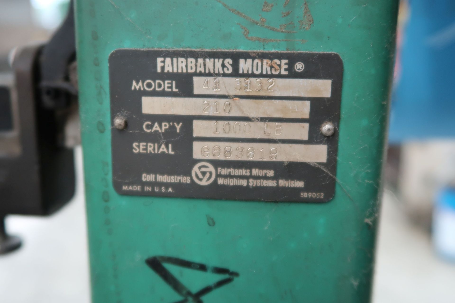 1,000 LB. FAIRBANKS MORSE MODEL 42-3232 PORTABLE SCALE - Image 3 of 3