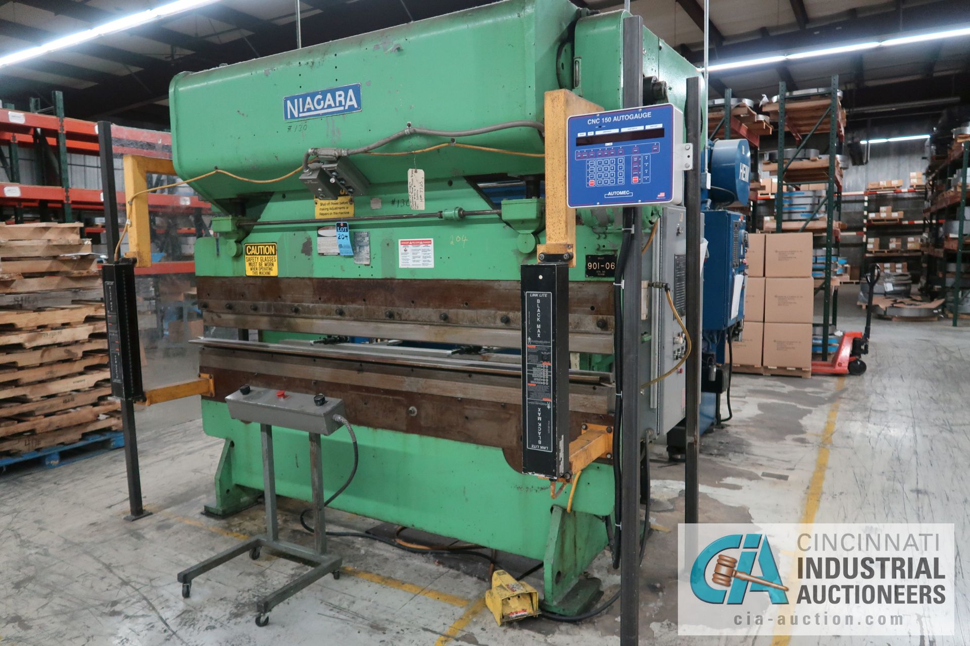 50 TON X 8' NIAGARA MODEL 50-6-8 PRESS BRAKE; S/N 32446, 3" STROKE, 4" RAM ADJUST, LINK LITE BLACK