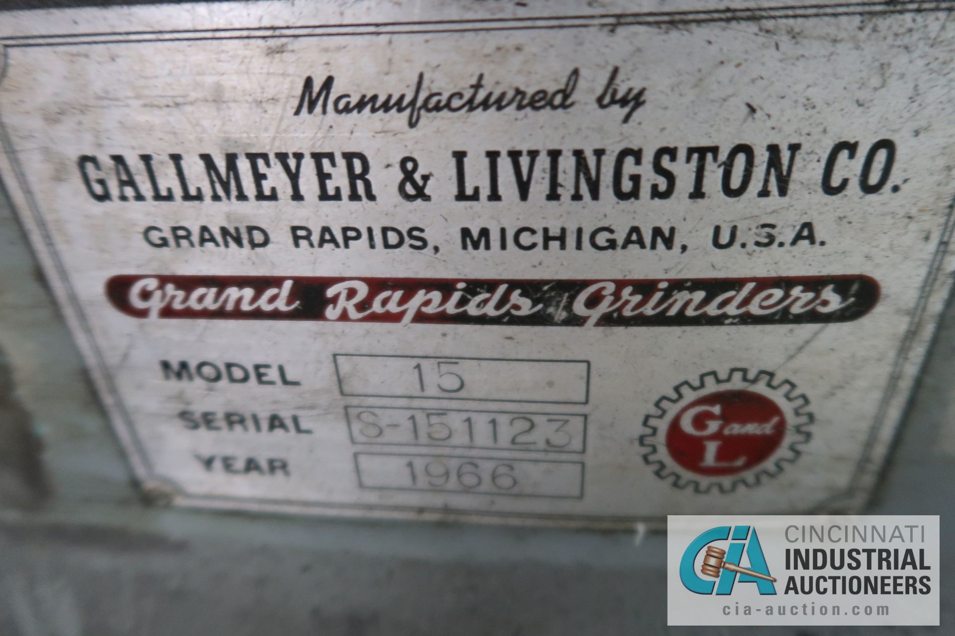 6" X 18" GALLMEYER AND LIVINGSTON MODEL 15 HAND FEED SURFACE GRINDER; S/N S-151123 *NEW 1966* - Image 6 of 6