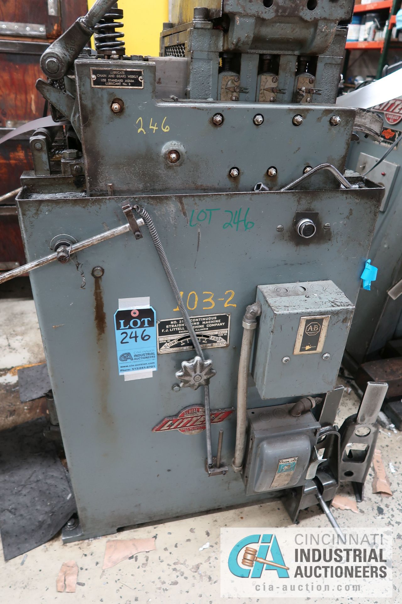 12" LITTELL MODEL 312-7PDL CONTINUOUS STRAIGHTENING MACHINE; S/N 79663-72-4, CAPACITY .050" X 12" - Image 7 of 10