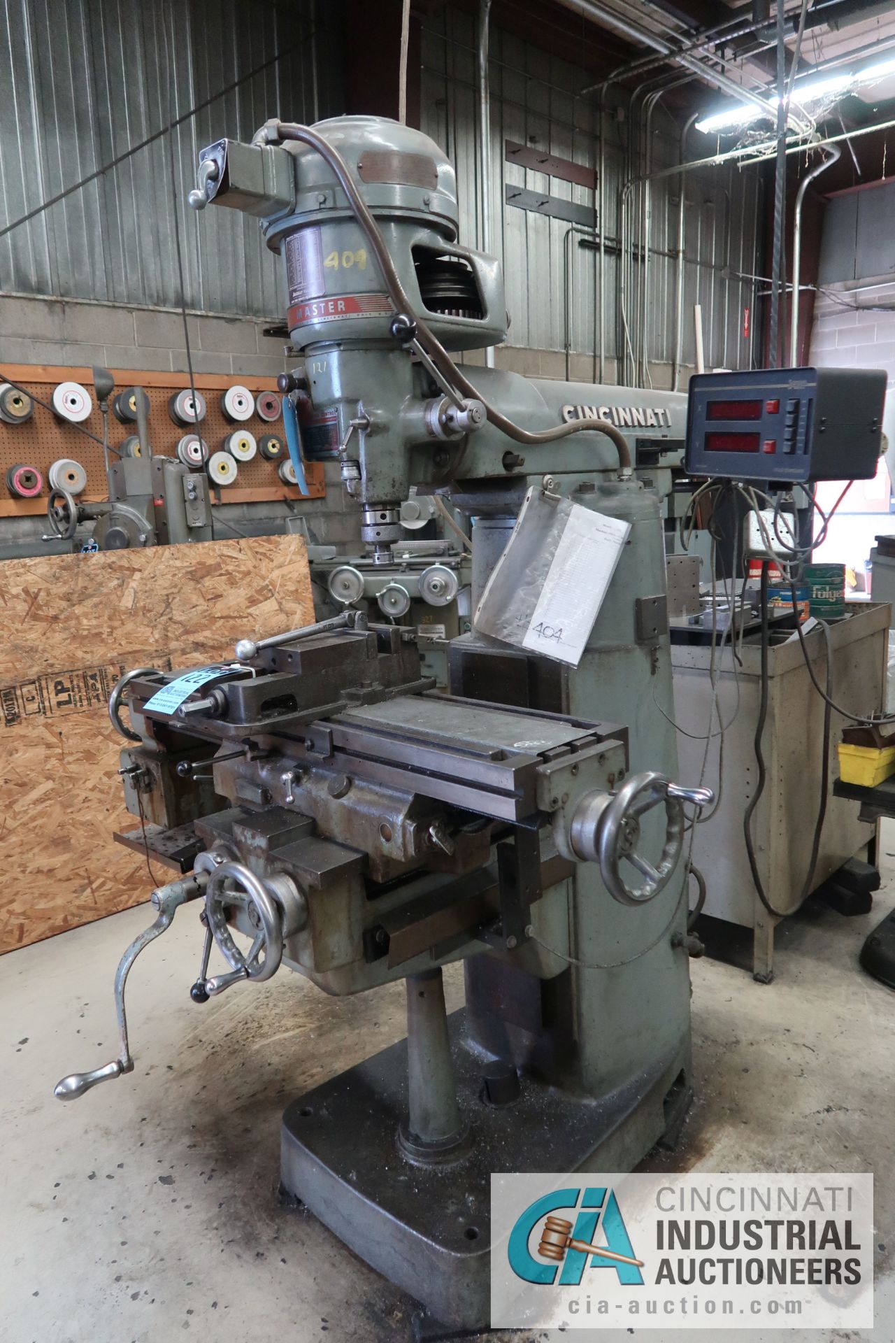 3/4 HP CINCINNATI MILLING TOOLMASTER VERTICAL MILLING MACHINE; S/N 6J1V5C-215, 108-3,825 RPM SPINDLE - Image 7 of 9