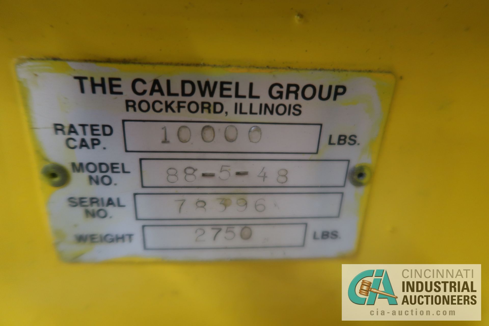 10,000 LB. CAPACITY CALDWELL MODEL 88-5-48 COIL UPENDER; S/N 78396 - Image 7 of 7