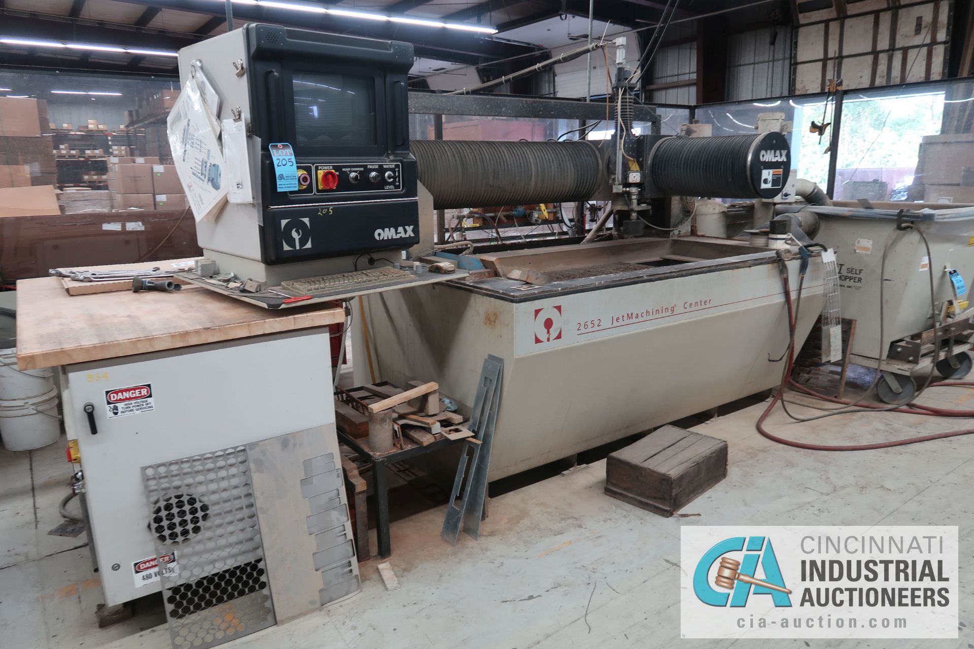 26" X 52" OMAX MODEL 2652 WATERJET CUTTING MACHINE; S/N A511714, 50,000 PSI PUMP UNIT, 36" X 63"