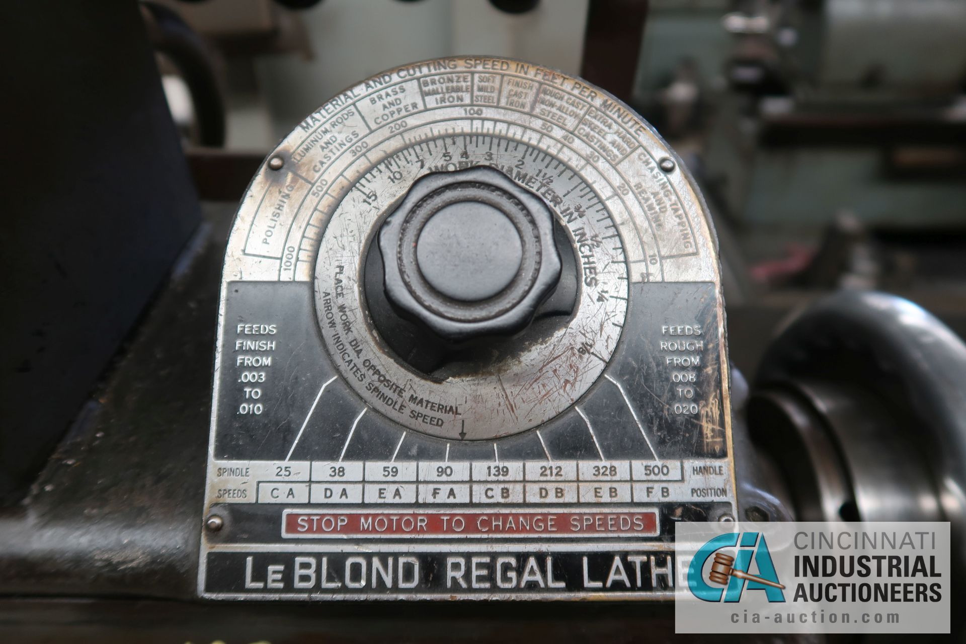 13" X 40" LEBLOND REGAL TOOLROOM LATHE; S/N B7782, WITH SJOGREN NO. 1 SPEED COLLET CHUCK, 10" 4-JAW - Image 3 of 10