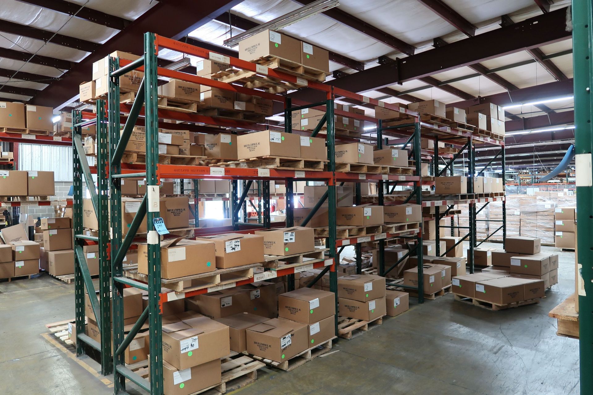 SECTIONS 86" X 30" X 120" ADJUSTABLE BEAM PALLET RACK **RACKING ONLY - DELAYED REMOVAL - PICKUP 10