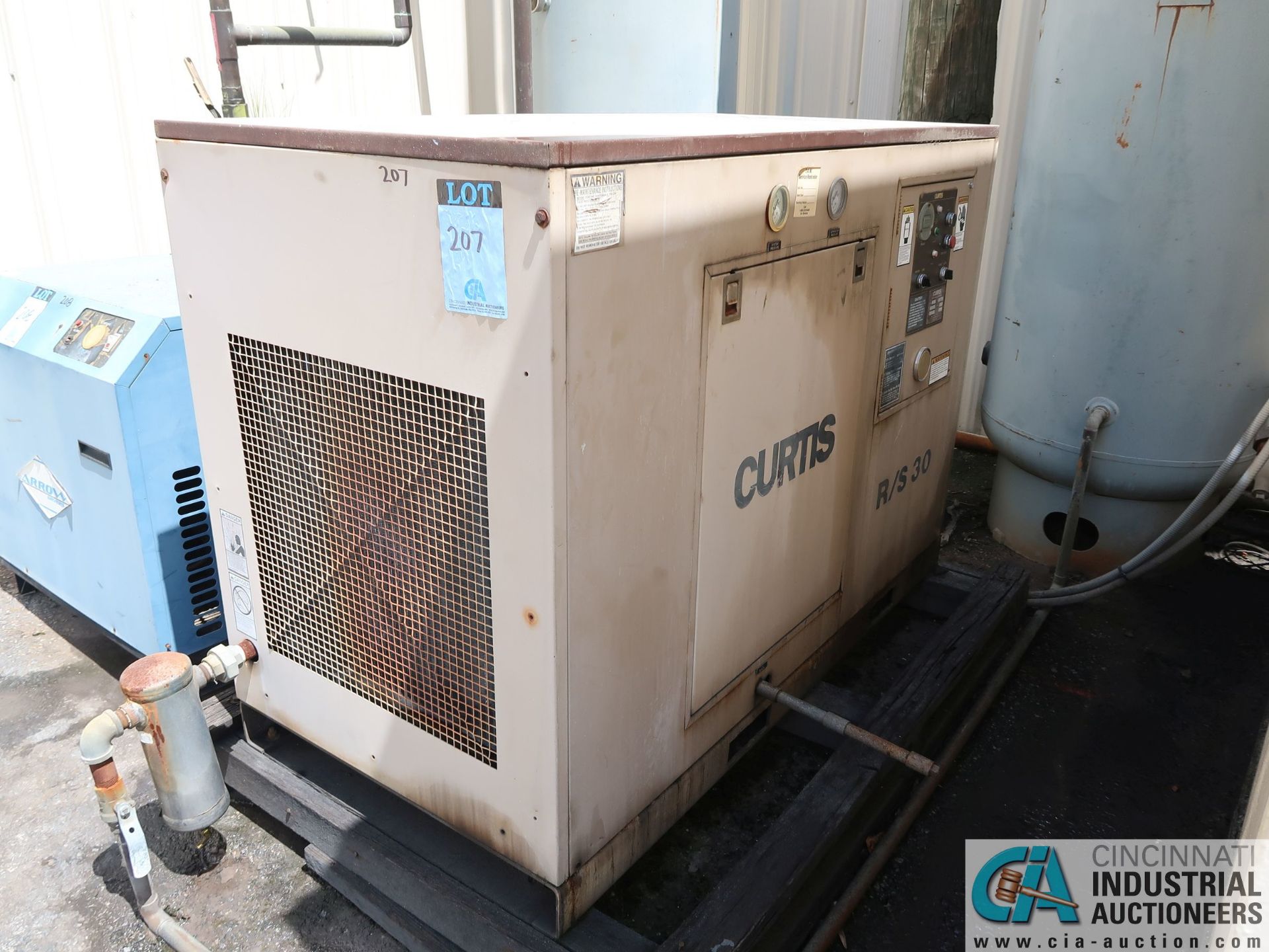 30 HP CURTIS MODEL R/S30 ROTARY SCREW AIR COMPRESSOR; S/N 16L99003, 68,354 HOURS - Image 2 of 5