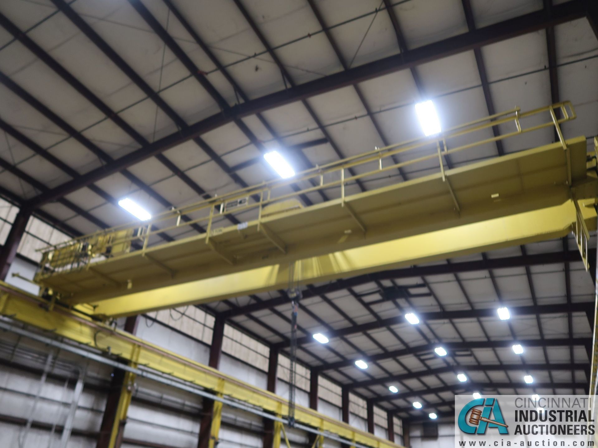 10 TON TON X 56' (APPROX.) SPAN DOUBLE GIRDER TOP RUNNING OVERHEAD BRIDGE CRANE; S/N 9155, RADIO - Image 6 of 11