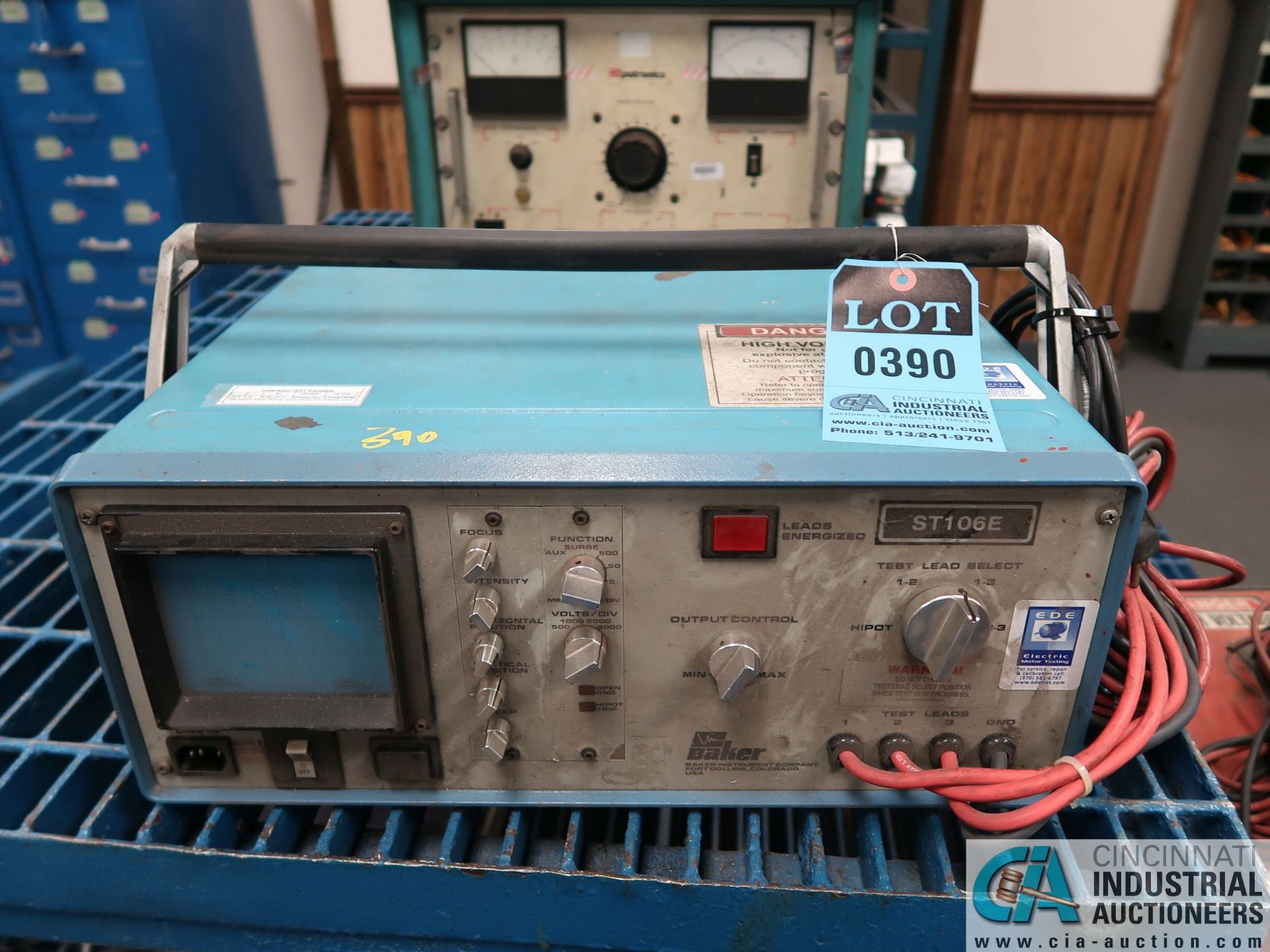 BAKER MODEL ST106E 6 KV SURGE AND HIPOT TESTER; S/N 399E