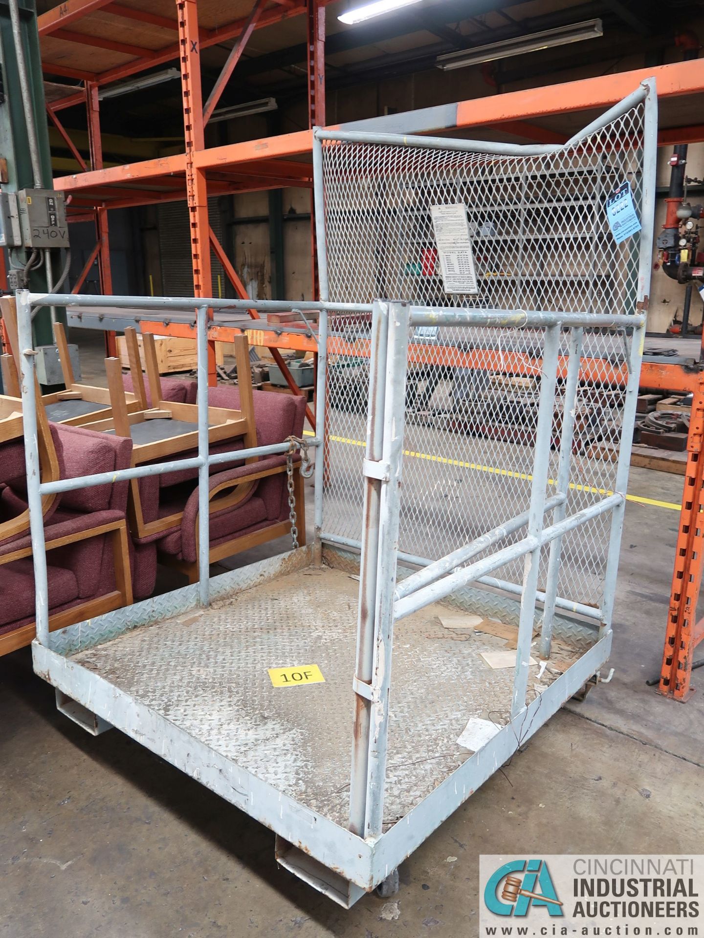 48" X 48" COTTERMAN LIFT TRUCK TYPE SAFETY MAN CAGE