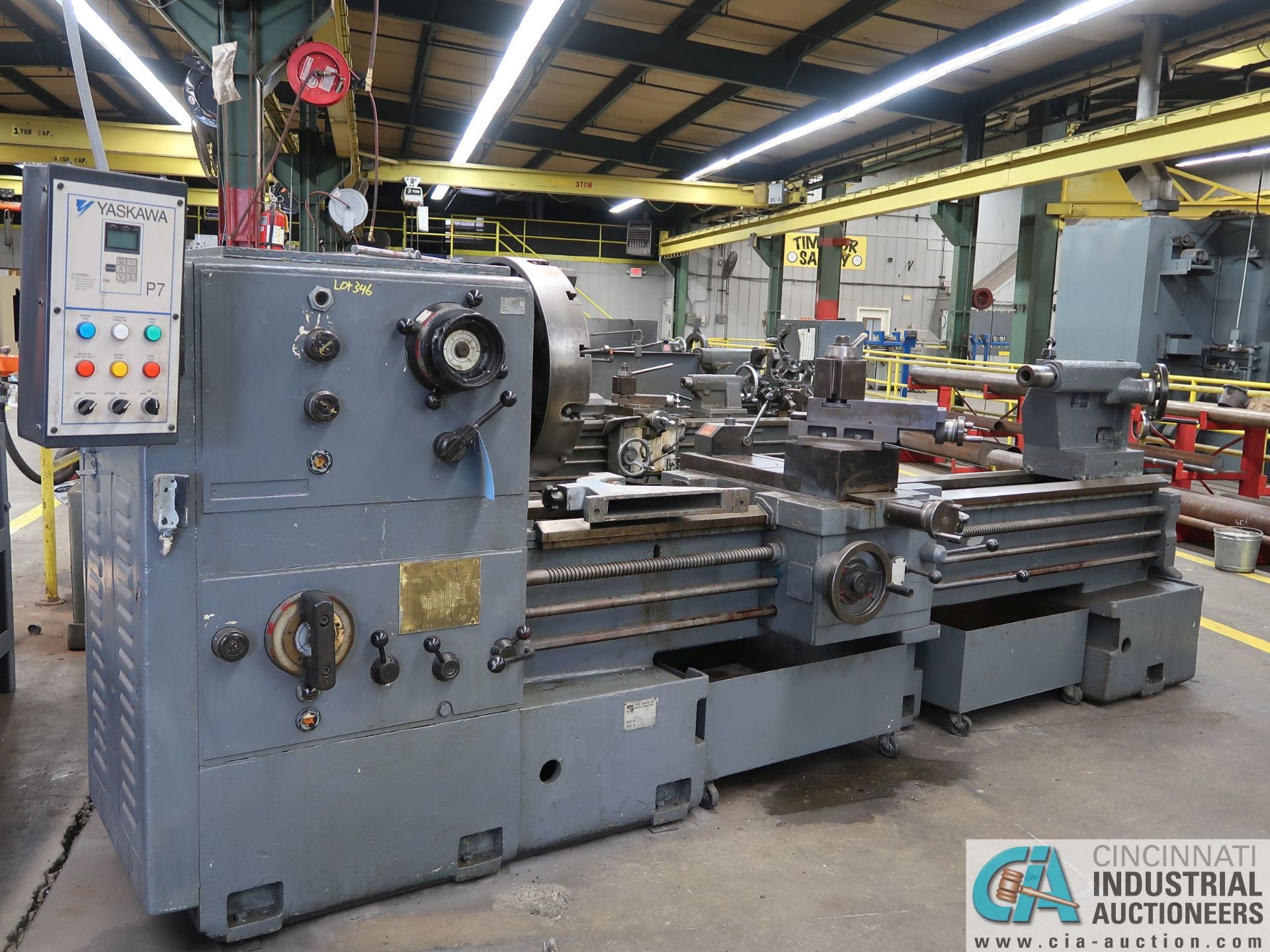 30" / 40" X 80" SUMMIT MODEL 30-4X80 GAP BED LATHE; S/N 770513, 24" 4-JAW CHUCK, TAIL STOCK, - Image 13 of 14