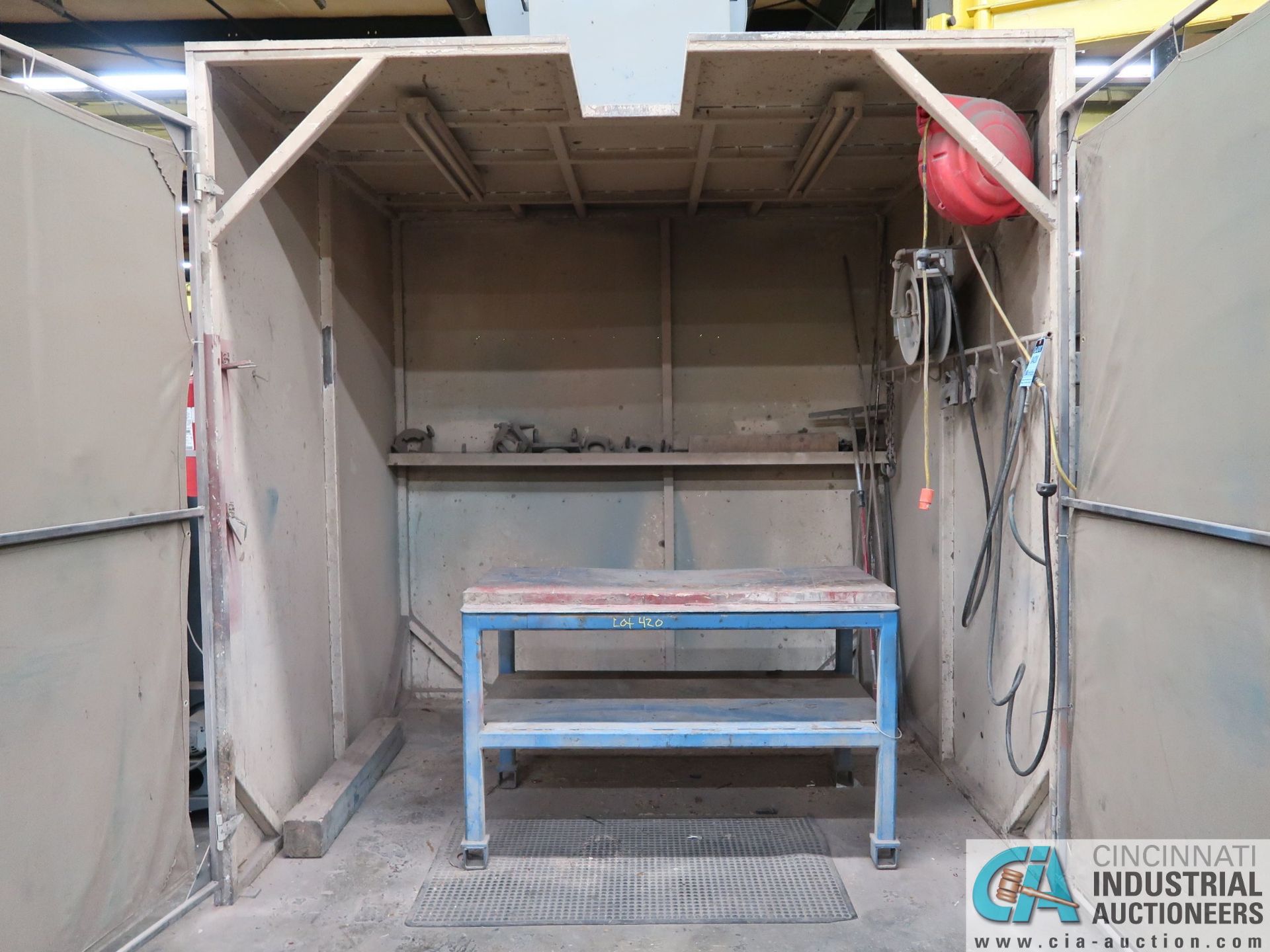 9' X 8' X 9' BOLT TOGETHER REAR EXHAUST GRINDING BOOTH