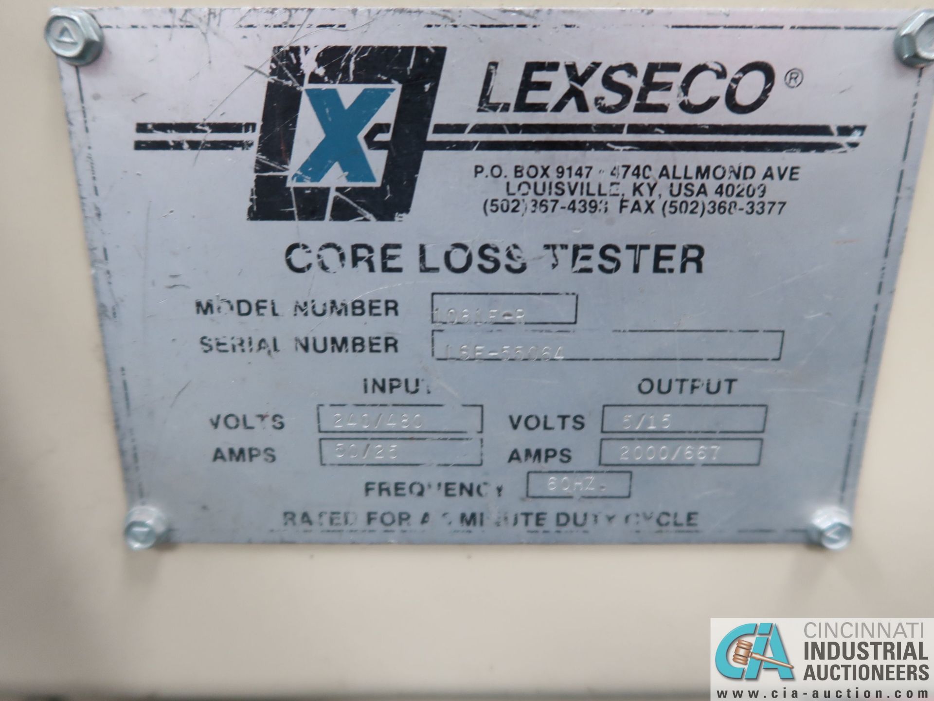 LEXSECO MODEL 1081 10 KVA CORE LOSS TESTER; S/N LSE-55064 - Image 5 of 5