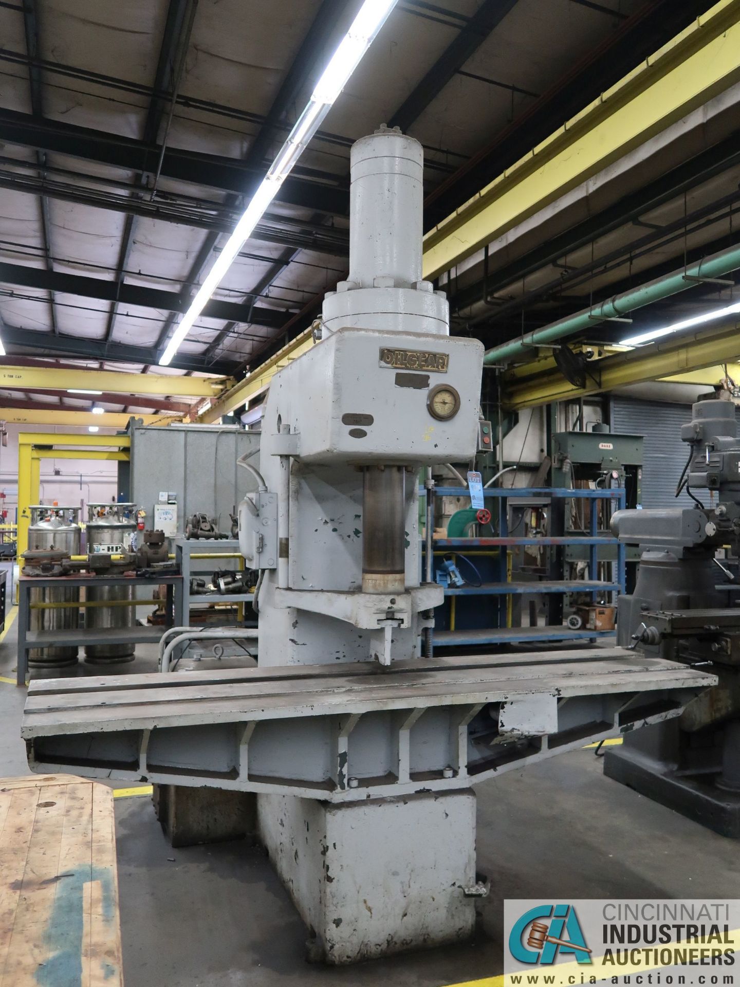 75 TON OILGEAR HYDRAULIC PRESS; S/N 31868, 96" X 24" TABLE - Image 2 of 10