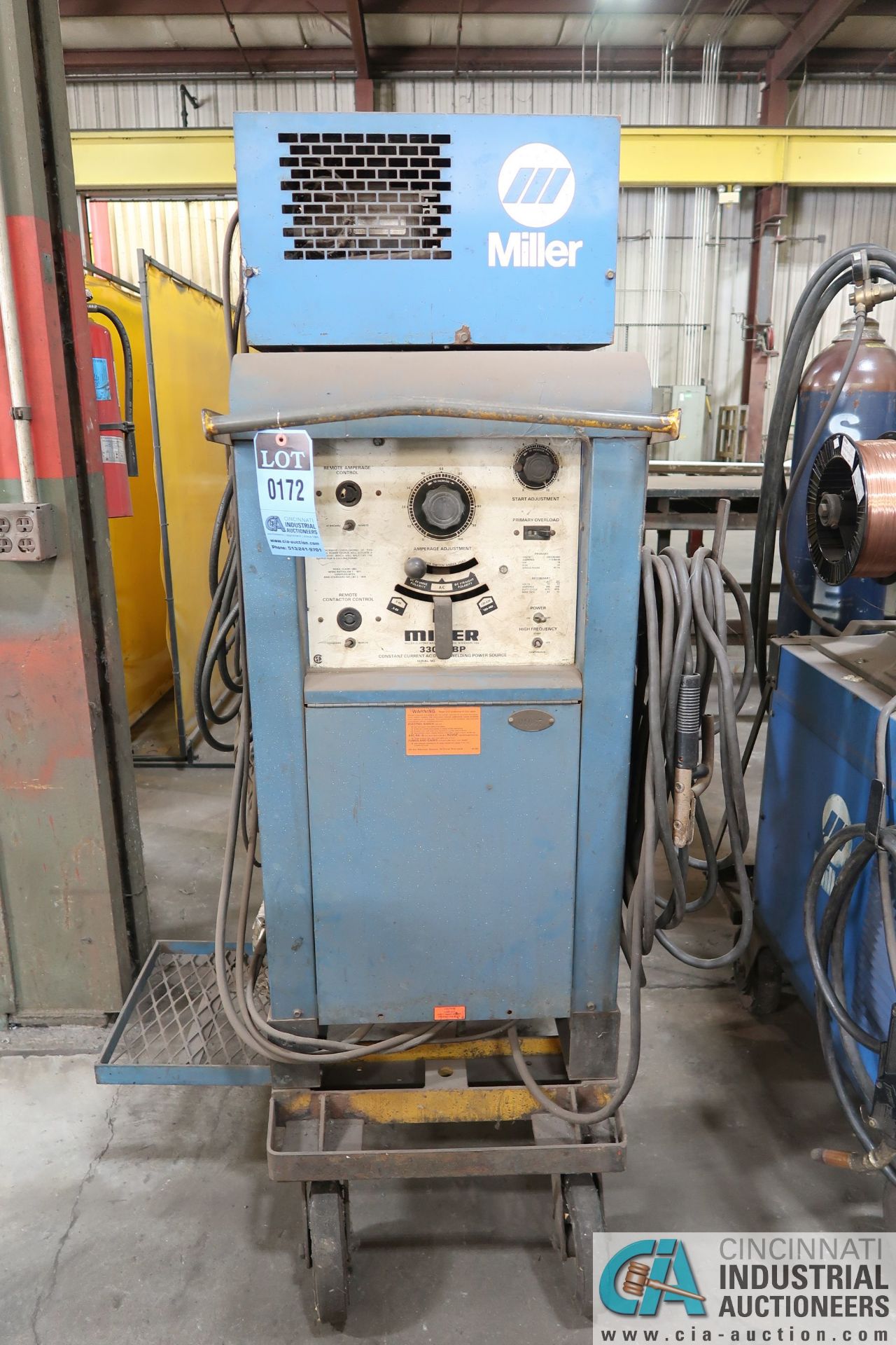 330 AMP MILLER 330A/BP WELDER; S/N JB559386, WITH MILLER RADIATOR 1 COOLING SYSTEM