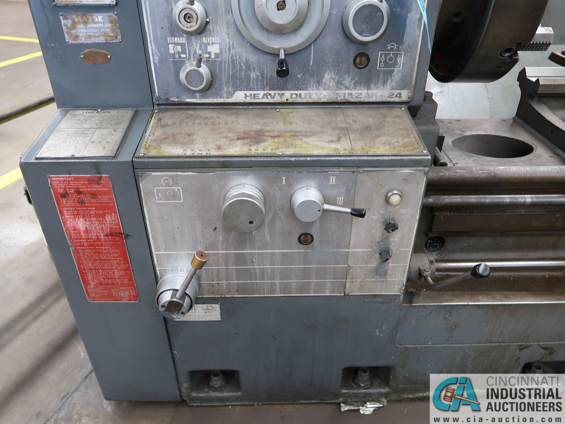 24" X 34" X 120" MAZAK MODEL 24-120 HEAVY DUTY GAP BED ENGINE LATHE; S/N 4778 - Missing Gap - Image 10 of 11