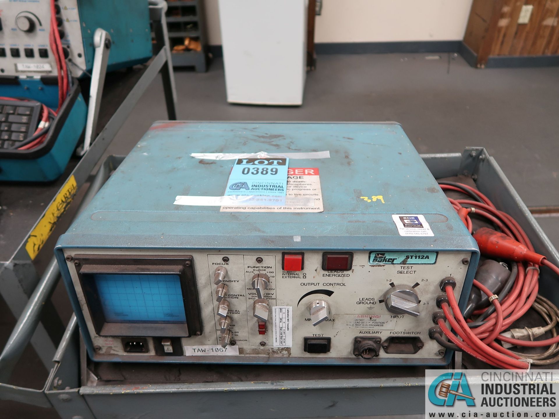 BAKER MODEL ST112A 12 KV SURGE AND HIPOT TESTER; S/N 1951