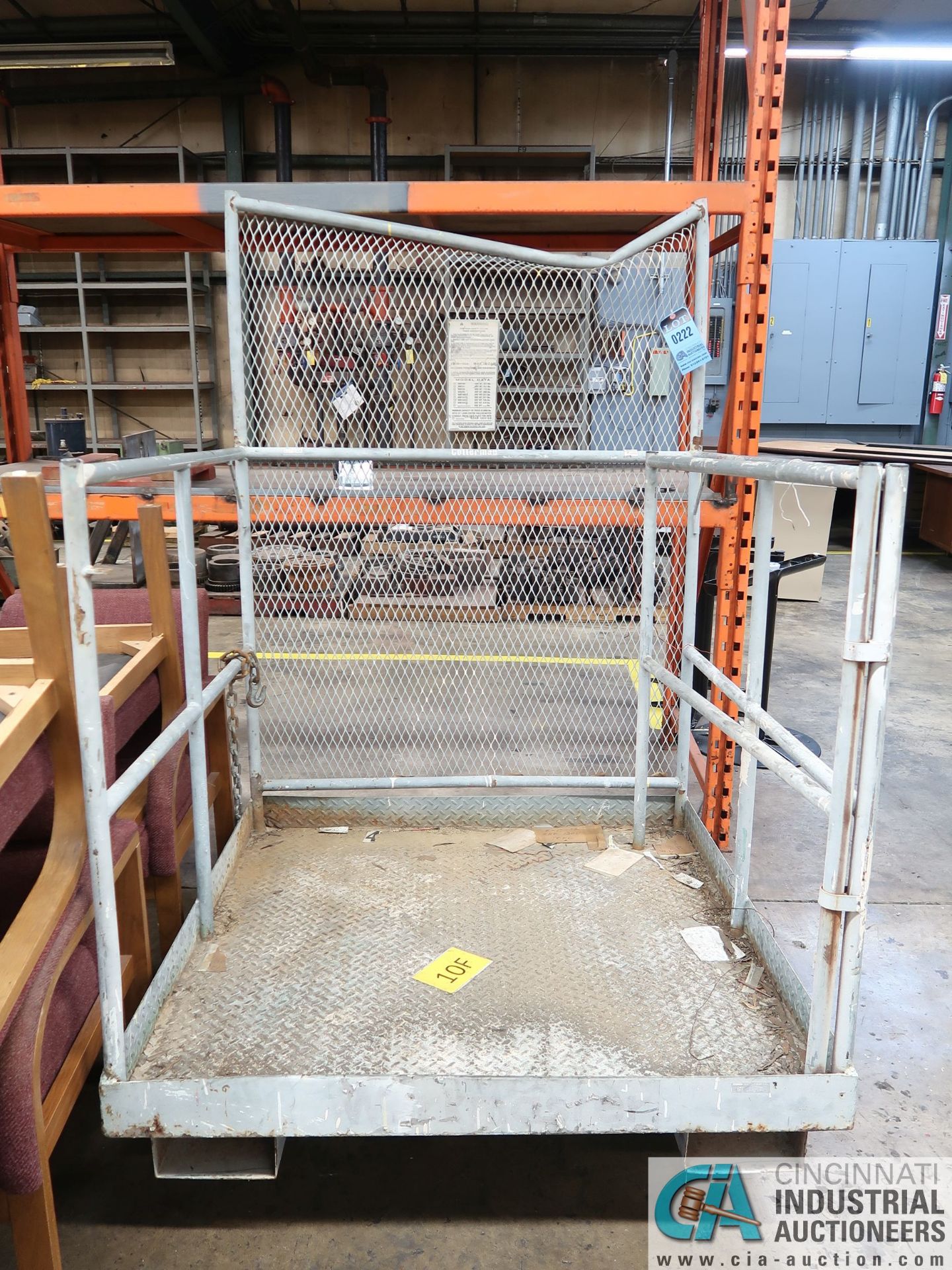 48" X 48" COTTERMAN LIFT TRUCK TYPE SAFETY MAN CAGE - Image 2 of 3