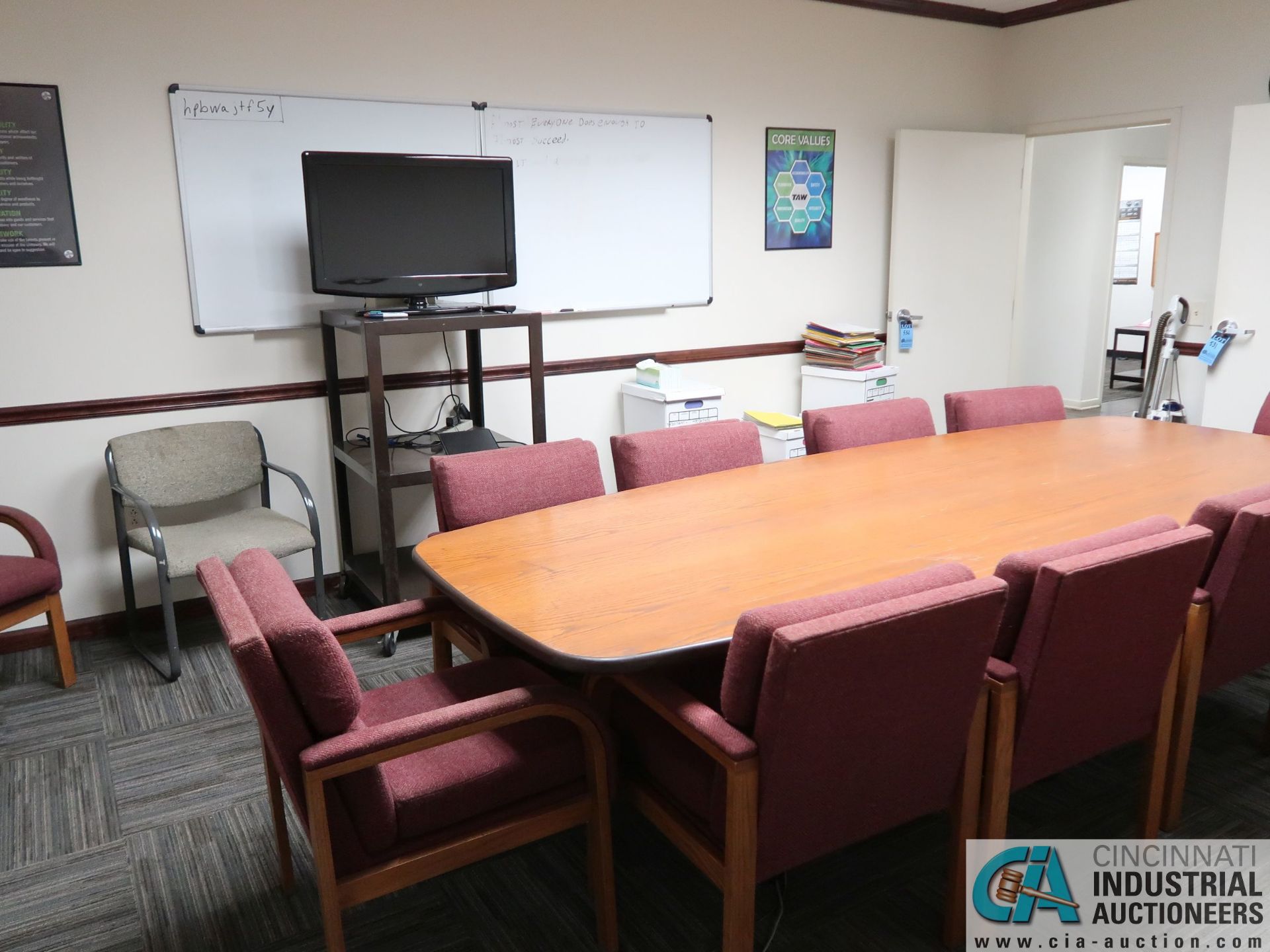 CONTENTS OF CONFRENCE ROOM INCLUDING 10' CONFRENCE TABLE, (12) CHAIRS, TV - Image 4 of 4