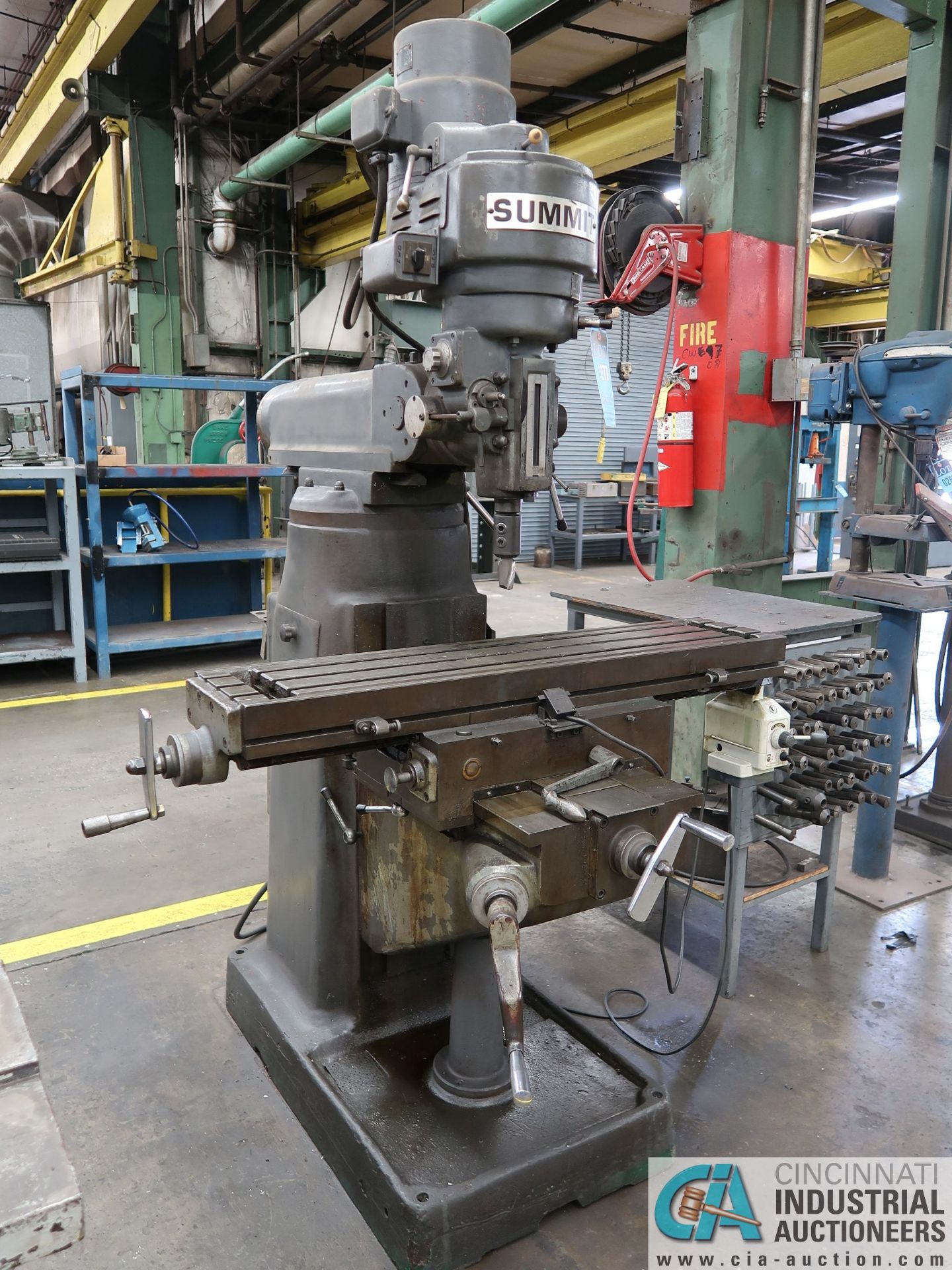 2 HP SUMMIT VERTICAL MILLING MACHINE; S/N 250, 44" X 10" POWER TABLE, 78-4,800 RPM