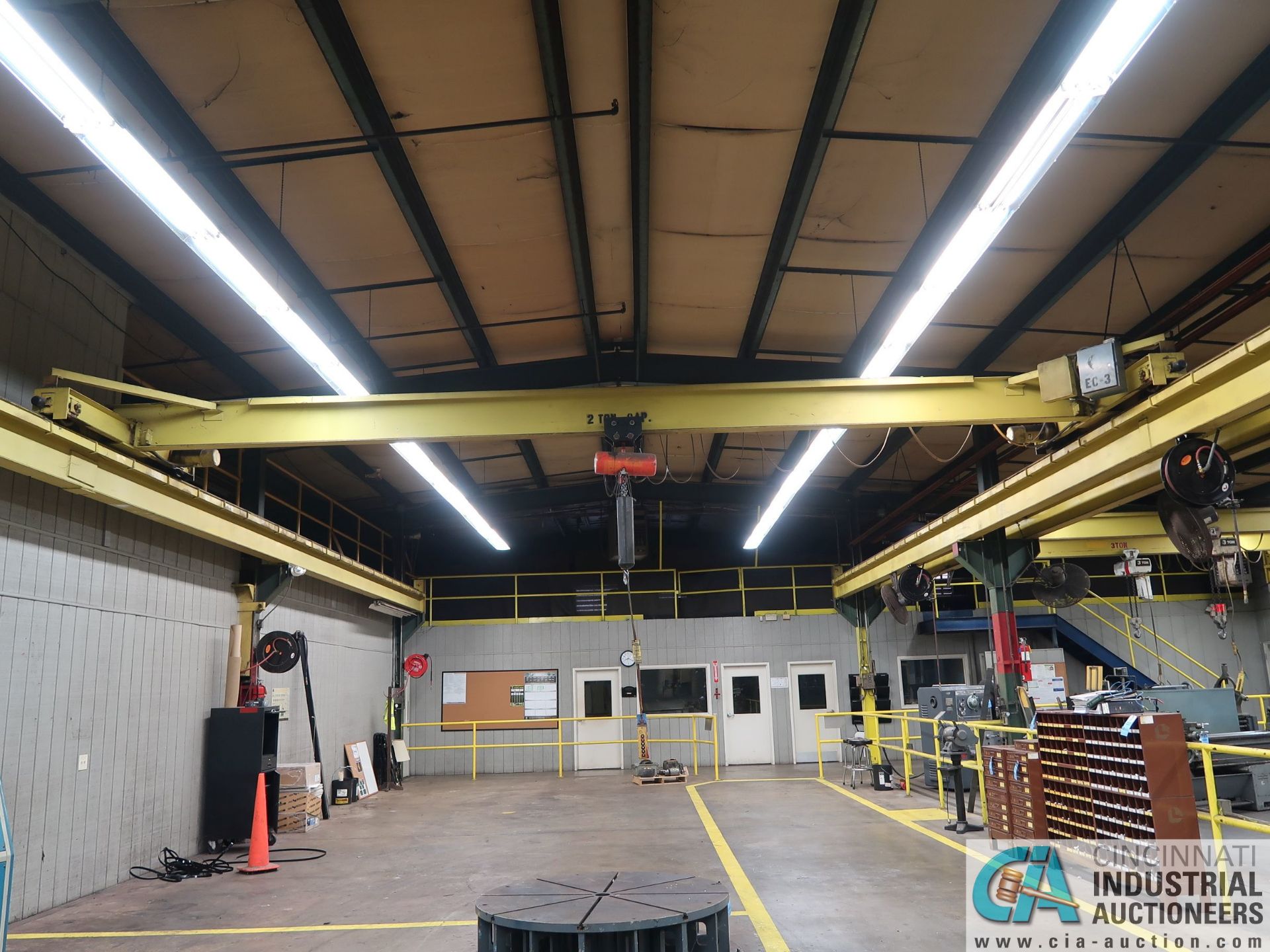 2 TON X 28' (APPROX.) SINGLE GIRDER TOP RUNNING OVERHEAD BRIDGE CRANE, 2 TON STAKO SYSTEM CHAIN - Image 2 of 6