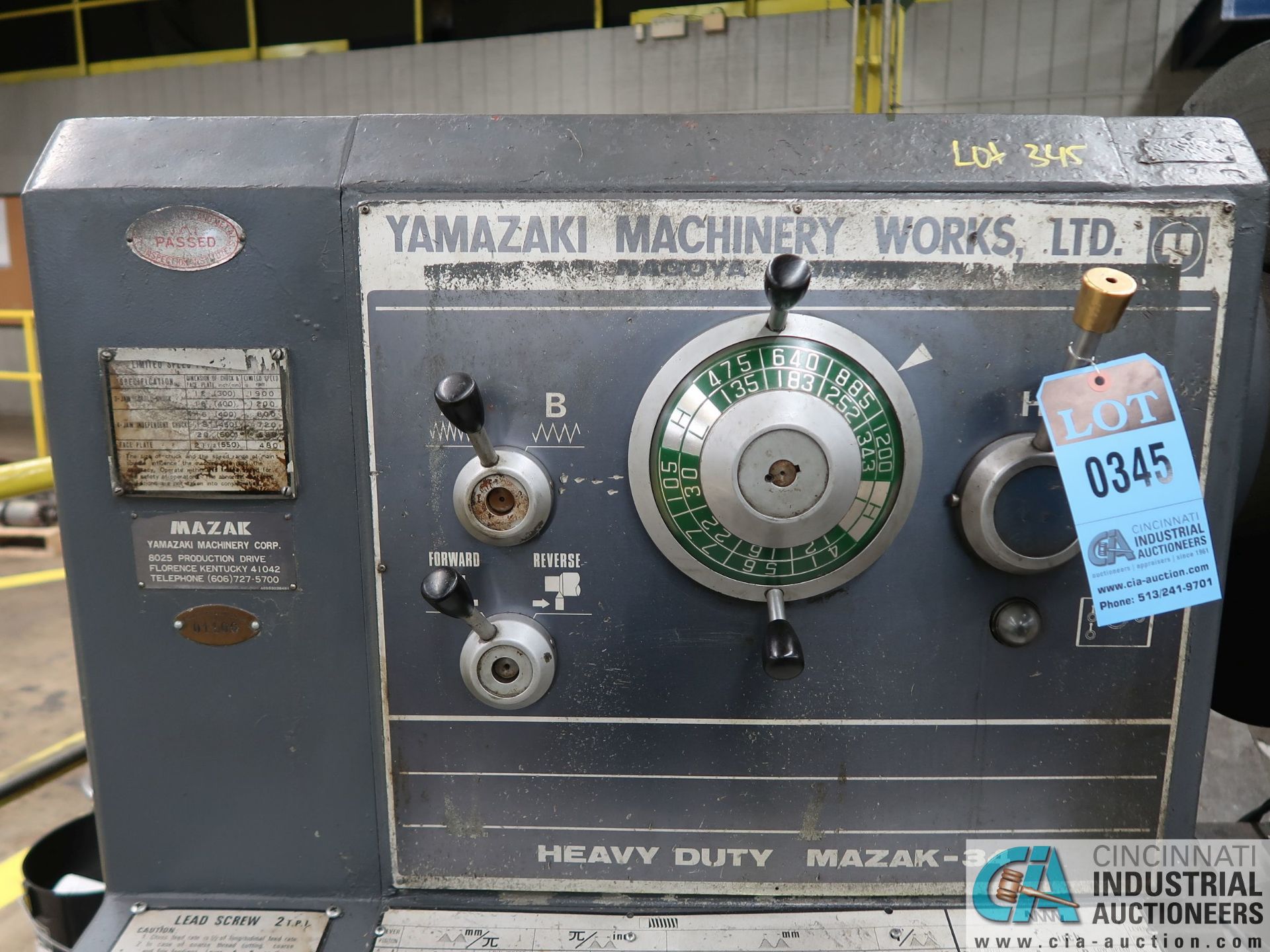 34" / 44" X 160" MAZAK MODEL 34-160 HEAVY DUTY GAP BED ENGINE LATHE; S/N 47566 - Missing Gap - Image 10 of 16