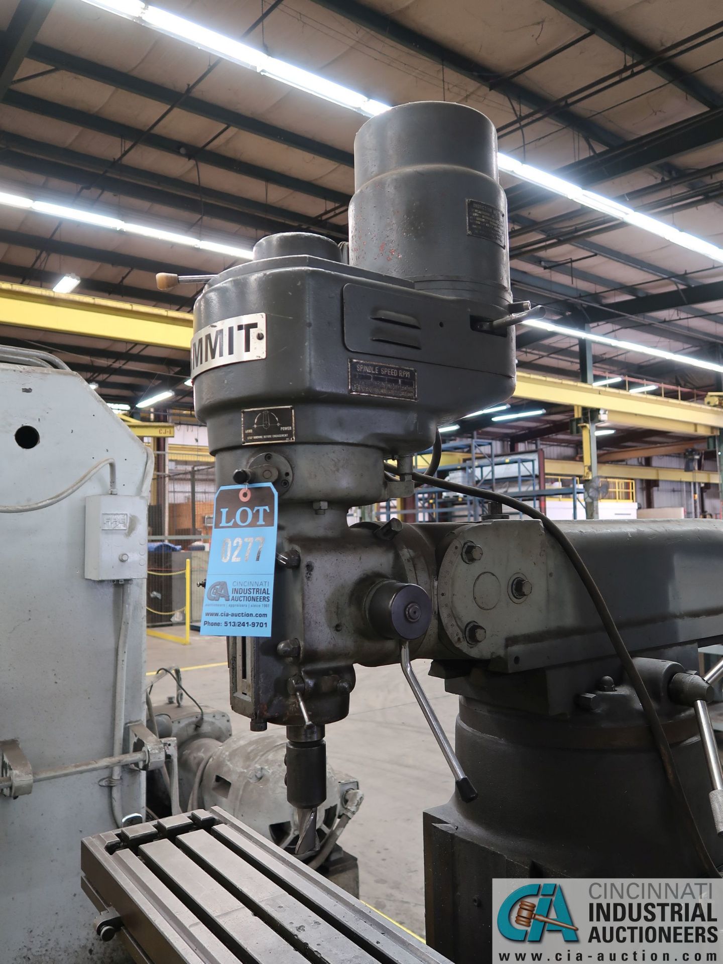 2 HP SUMMIT VERTICAL MILLING MACHINE; S/N 250, 44" X 10" POWER TABLE, 78-4,800 RPM - Image 3 of 9