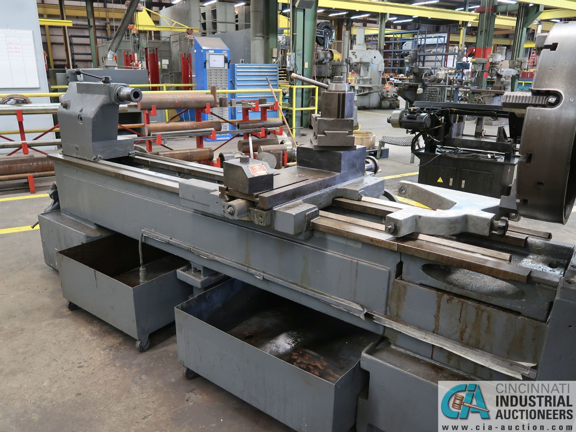 30" / 40" X 80" SUMMIT MODEL 30-4X80 GAP BED LATHE; S/N 770513, 24" 4-JAW CHUCK, TAIL STOCK, - Image 12 of 14