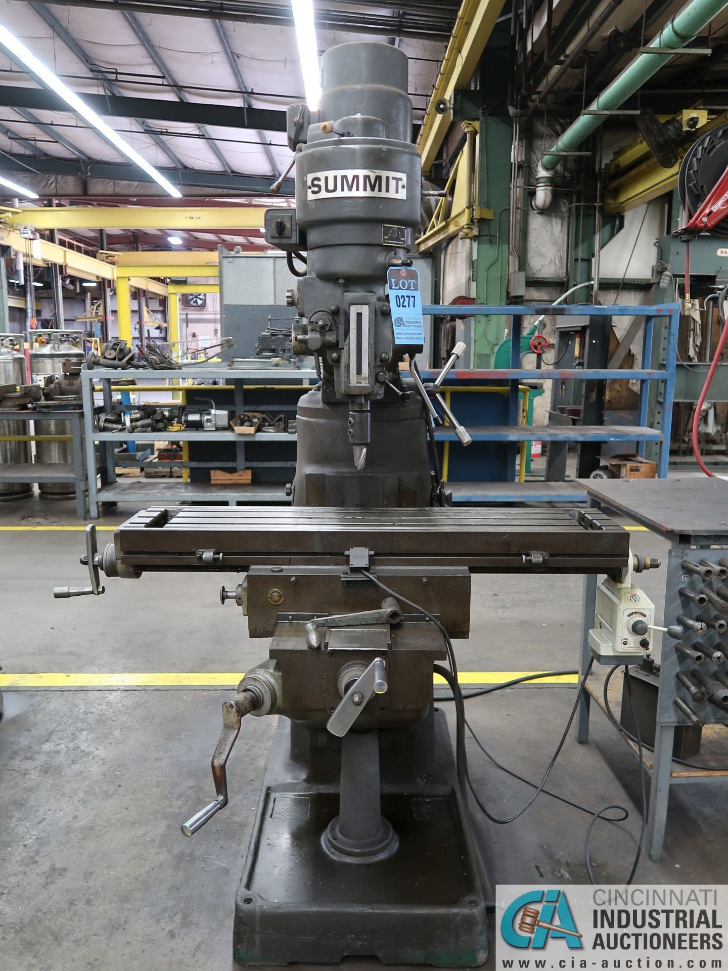 2 HP SUMMIT VERTICAL MILLING MACHINE; S/N 250, 44" X 10" POWER TABLE, 78-4,800 RPM - Image 7 of 9