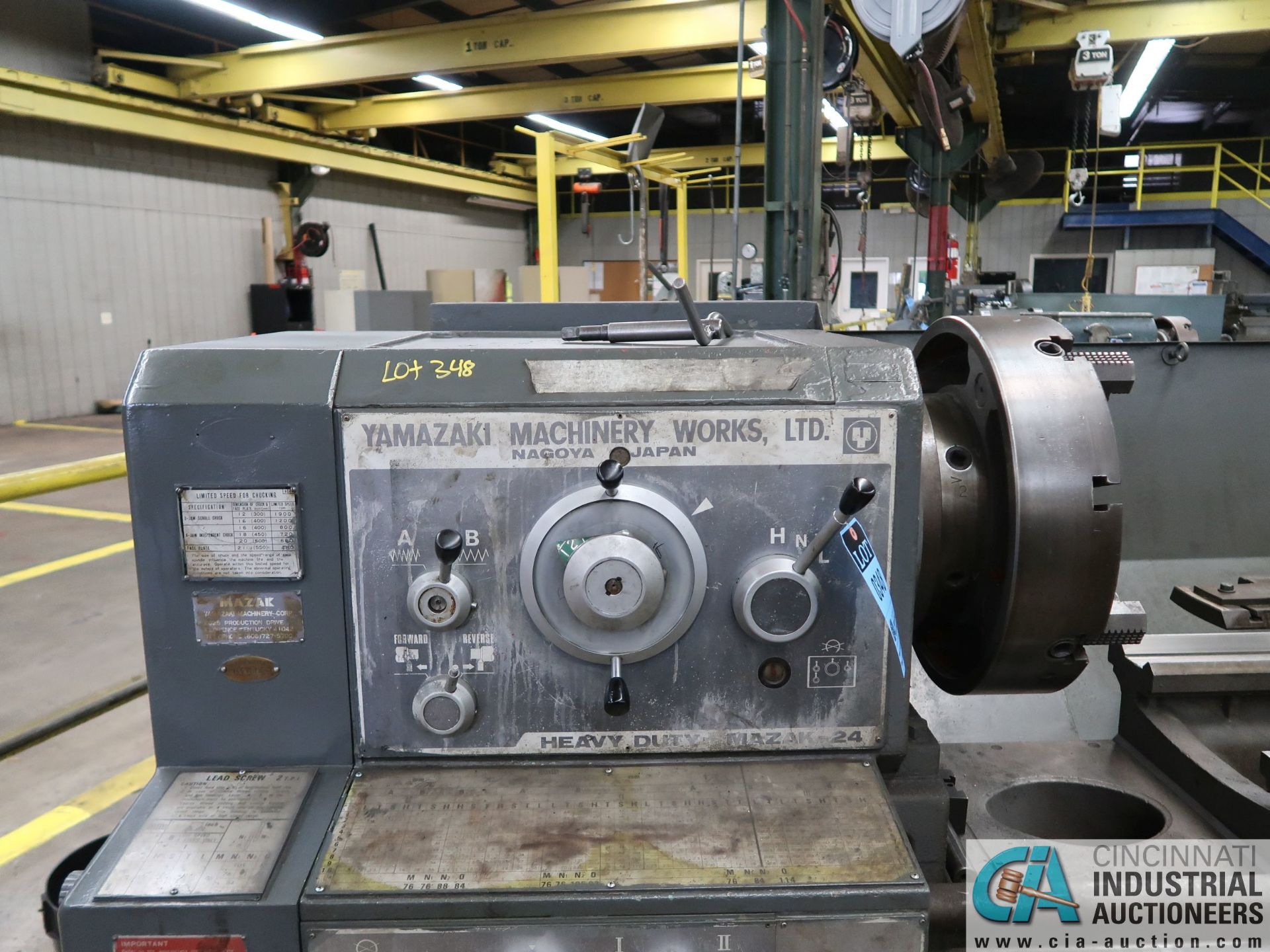 24" X 34" X 120" MAZAK MODEL 24-120 HEAVY DUTY GAP BED ENGINE LATHE; S/N 4778 - Missing Gap - Image 9 of 11