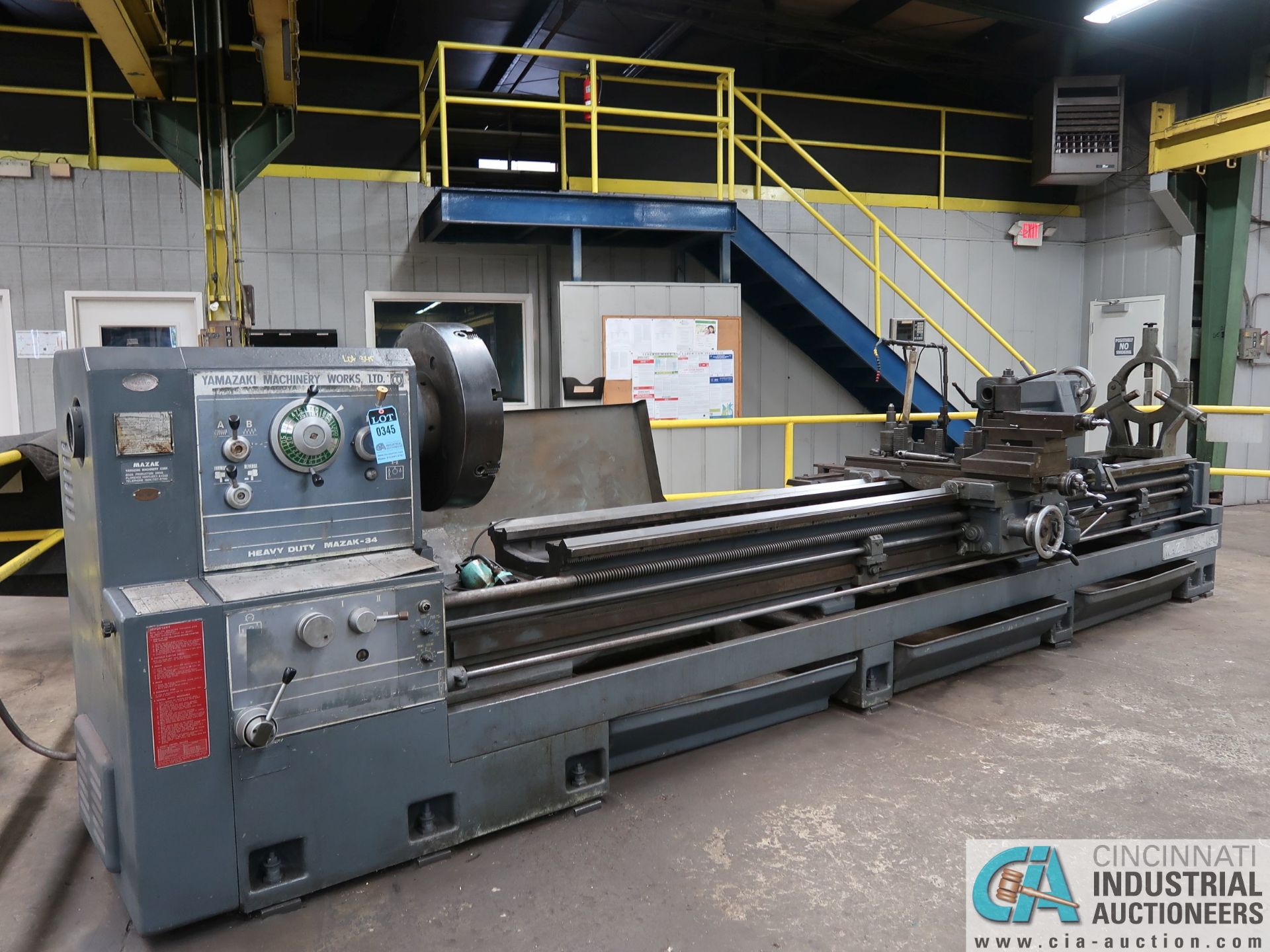 34" / 44" X 160" MAZAK MODEL 34-160 HEAVY DUTY GAP BED ENGINE LATHE; S/N 47566 - Missing Gap