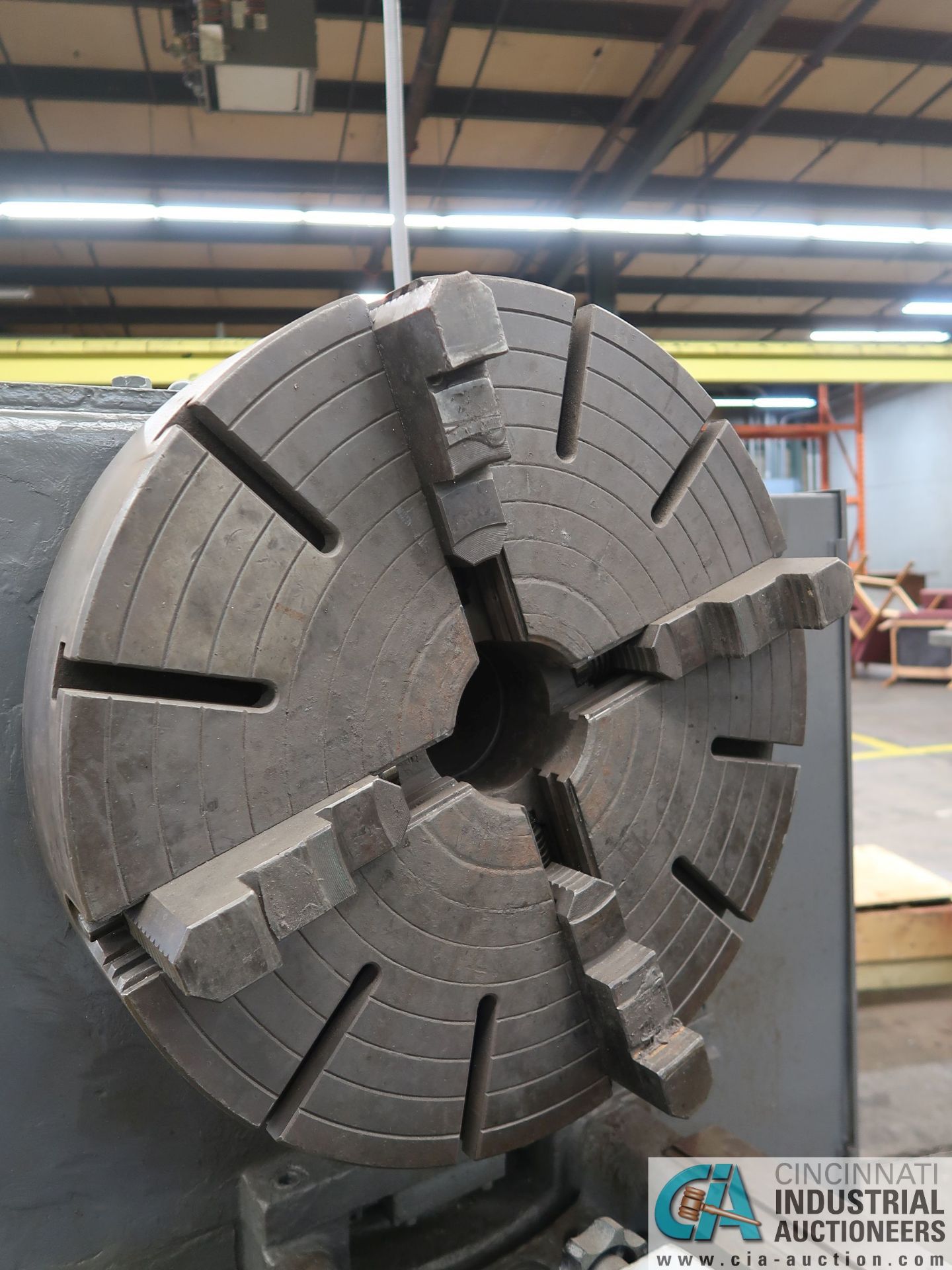 30" / 40" X 80" SUMMIT MODEL 30-4X80 GAP BED LATHE; S/N 770513, 24" 4-JAW CHUCK, TAIL STOCK, - Image 4 of 14