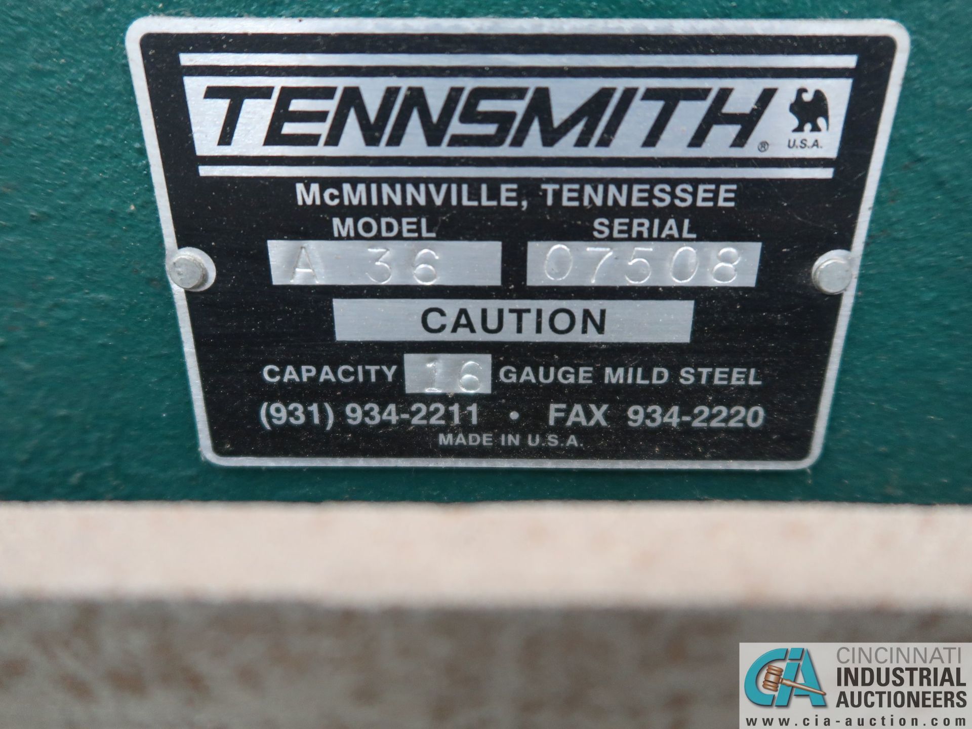 16 GA X 36" TENNSMITH MODEL A36 SHEAR - Image 7 of 7