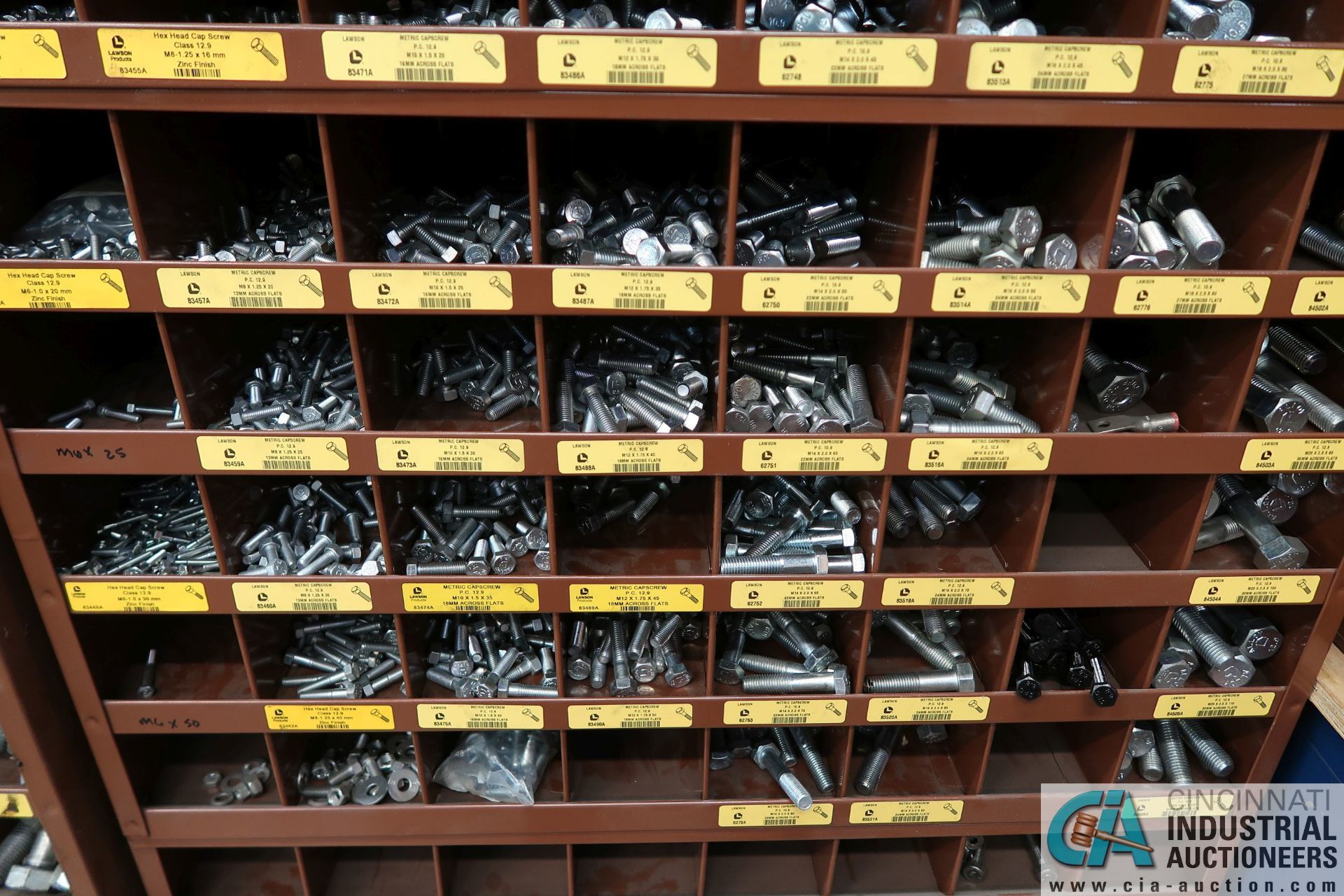 120-COMPARTMENT PIGEON HOLE HARDWARE CABINET WITH MISCELLANEOUS HARDWARE - Image 3 of 5