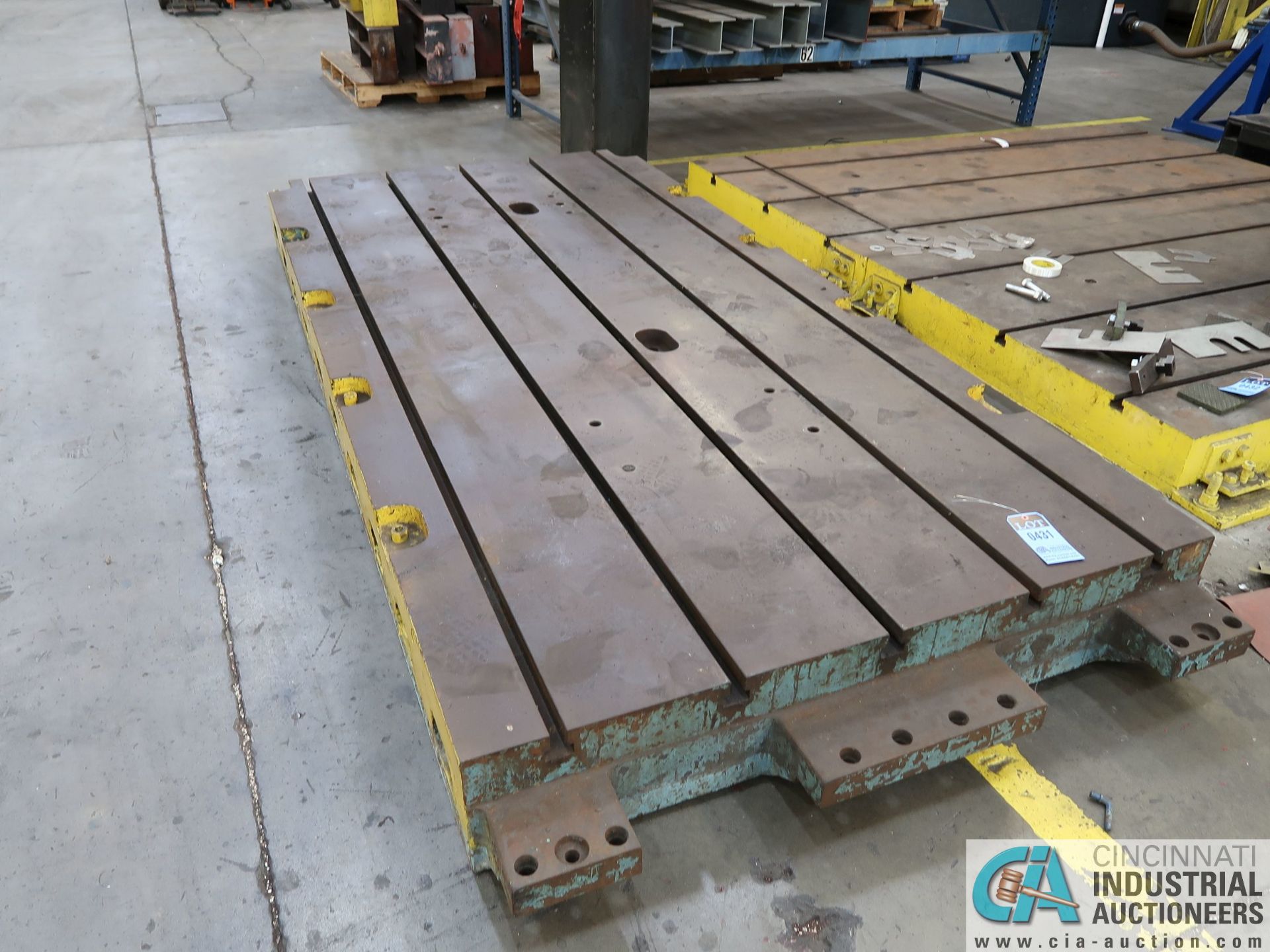 123" X 60" X 10" STEEL T-SLOTTED TABLE - Image 2 of 2