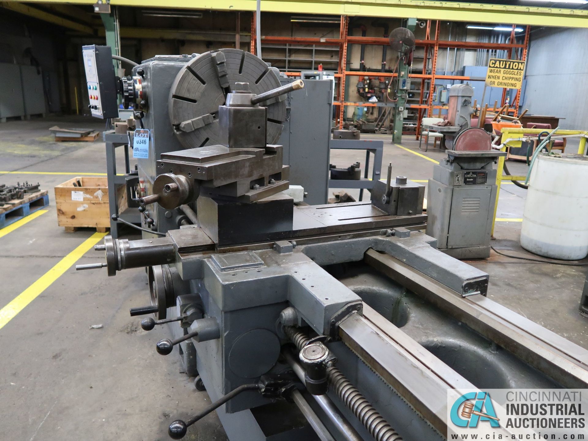 30" / 40" X 80" SUMMIT MODEL 30-4X80 GAP BED LATHE; S/N 770513, 24" 4-JAW CHUCK, TAIL STOCK, - Image 10 of 14