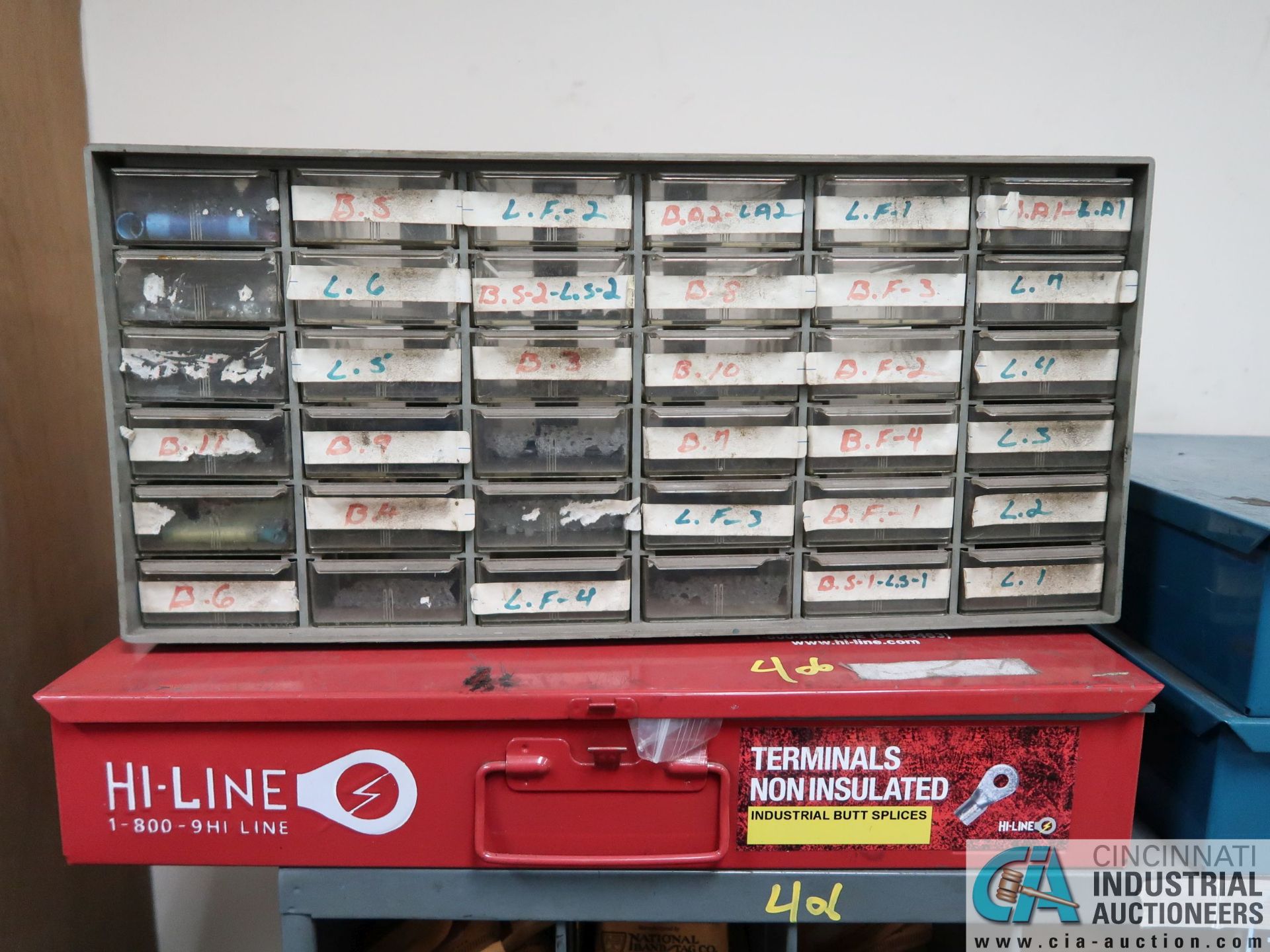 72-COMPARTMENT PIGEON HOLE HARDWARE CABINET WITH METAL TAGS - Image 5 of 6