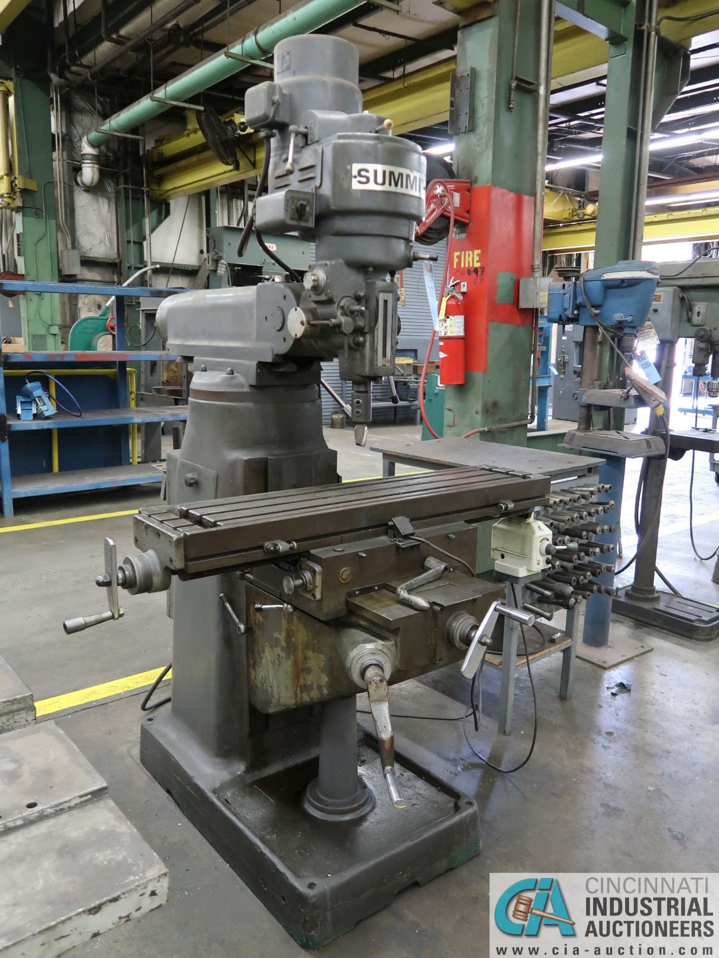 2 HP SUMMIT VERTICAL MILLING MACHINE; S/N 250, 44" X 10" POWER TABLE, 78-4,800 RPM - Image 8 of 9