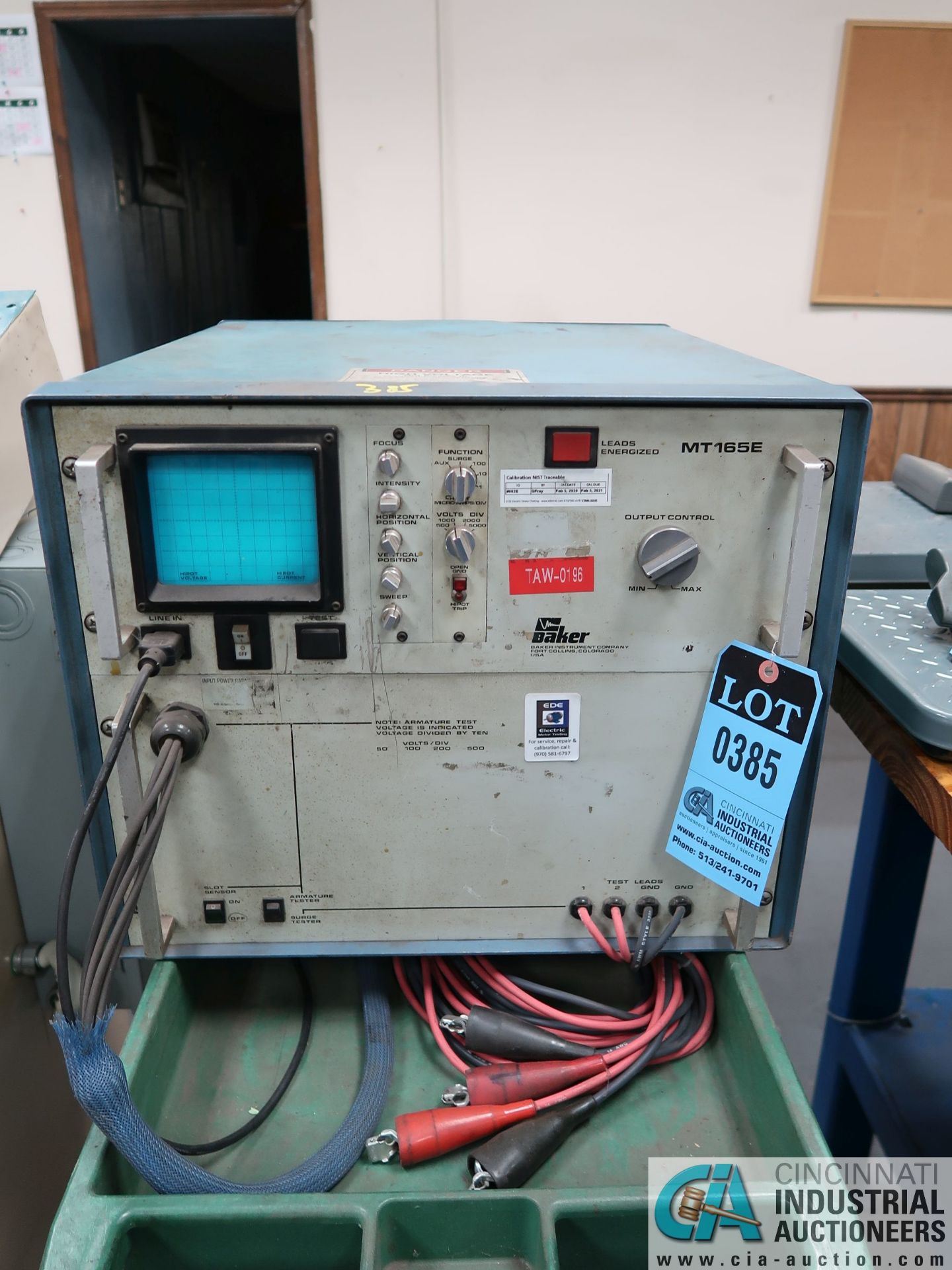 BAKER MODEL MT165E 15 KV SURGE / HIPOT TESTER; S/N 002E