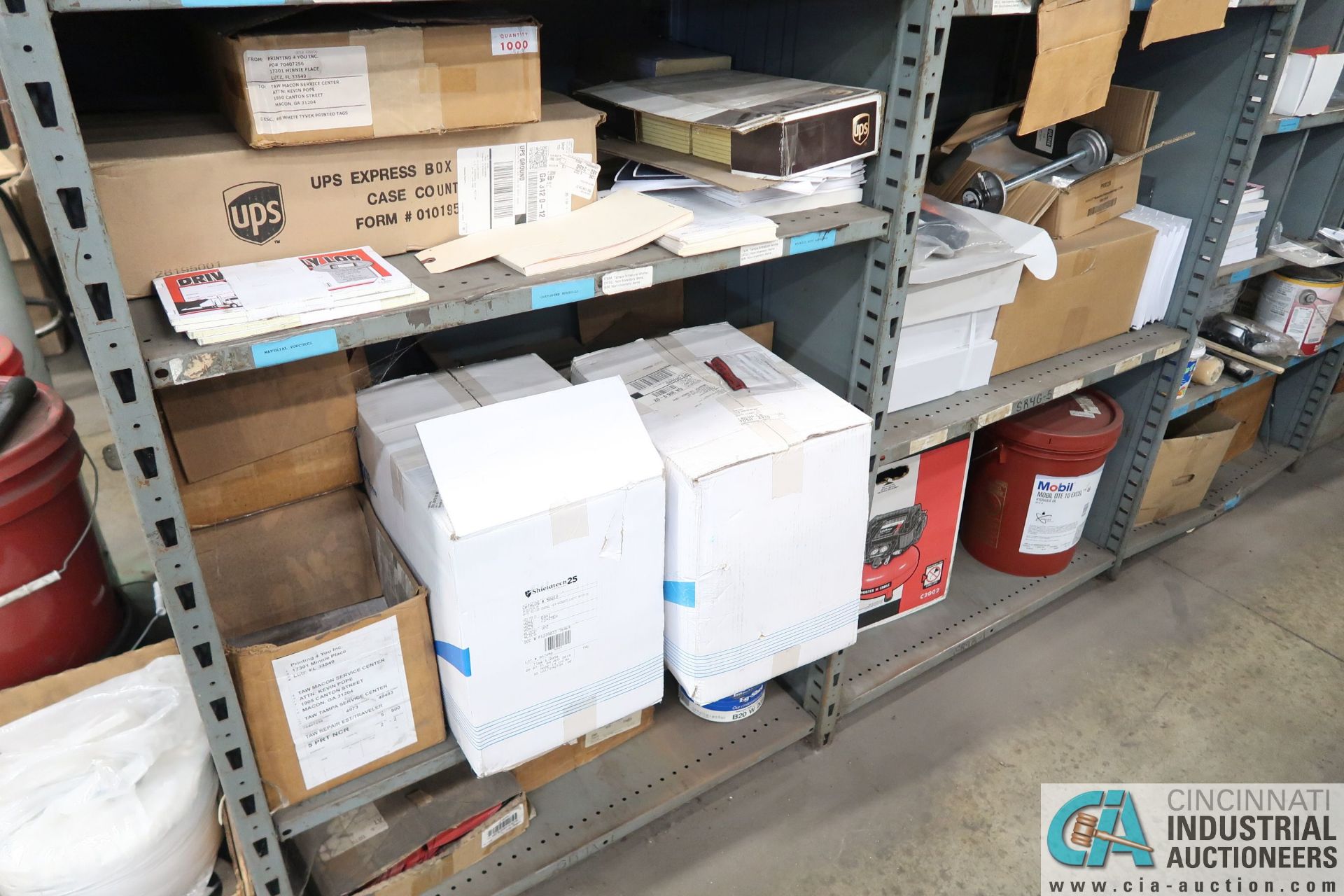 CONTENTS OF MAINTENANCE CRIB INCLUDING FILTERS, HARDWARE, MACHINE PARTS, LIGHTING, WIRE, - Image 43 of 58