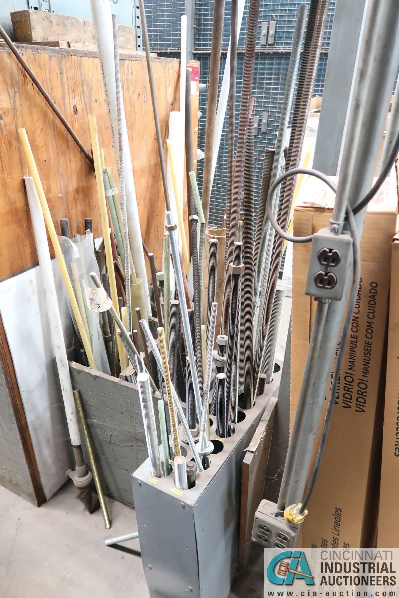 CONTENTS OF MAINTENANCE CRIB INCLUDING FILTERS, HARDWARE, MACHINE PARTS, LIGHTING, WIRE, - Image 46 of 58