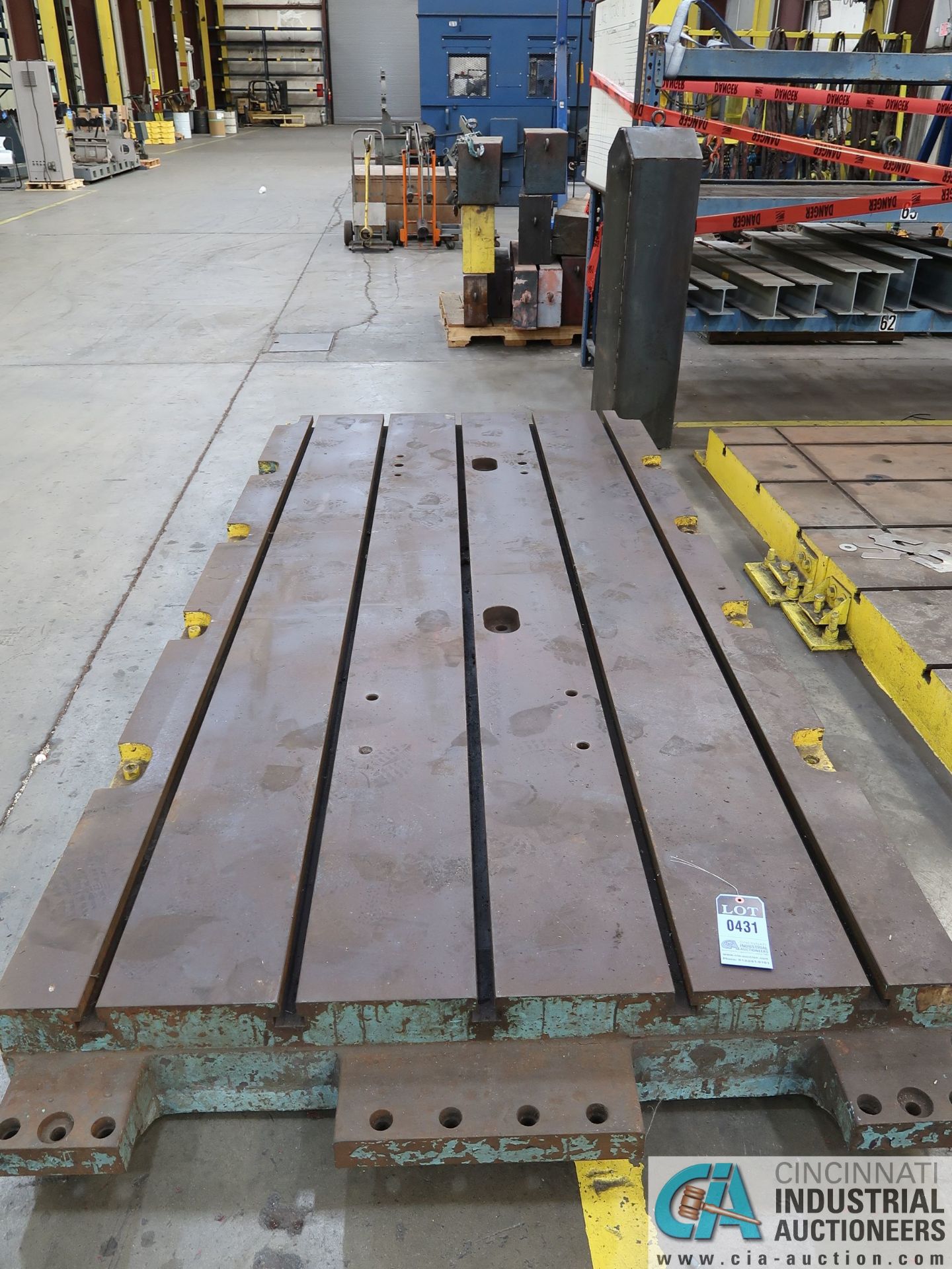 123" X 60" X 10" STEEL T-SLOTTED TABLE