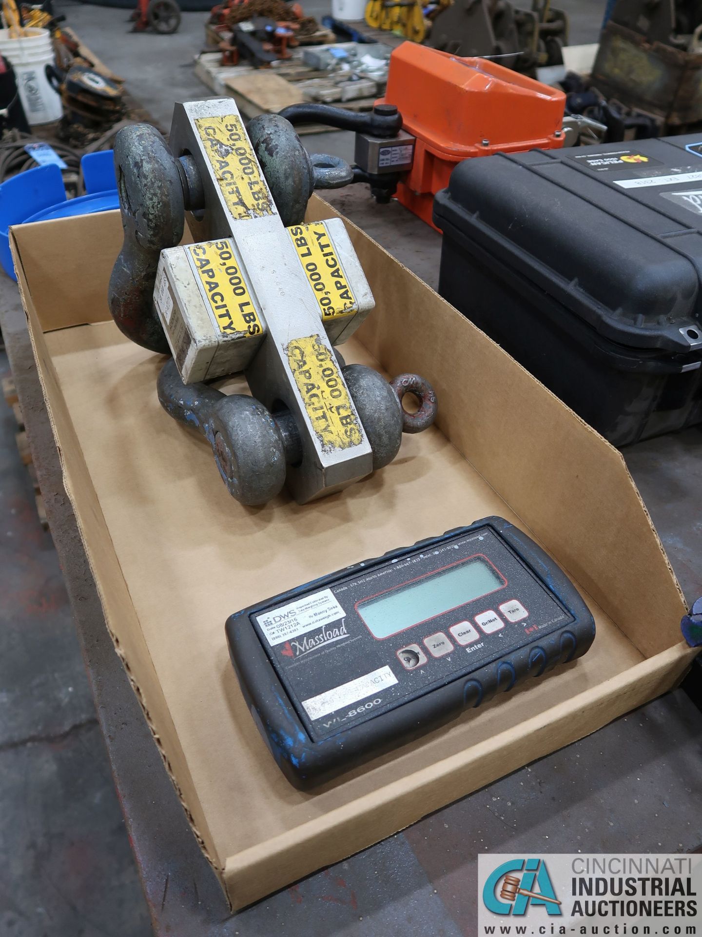 50,000 LB. MASSLOAD CRANE SCALE WITH WL-8600 COMMUNICATOR AND ML-700 TENSION LINK LOAD CELL