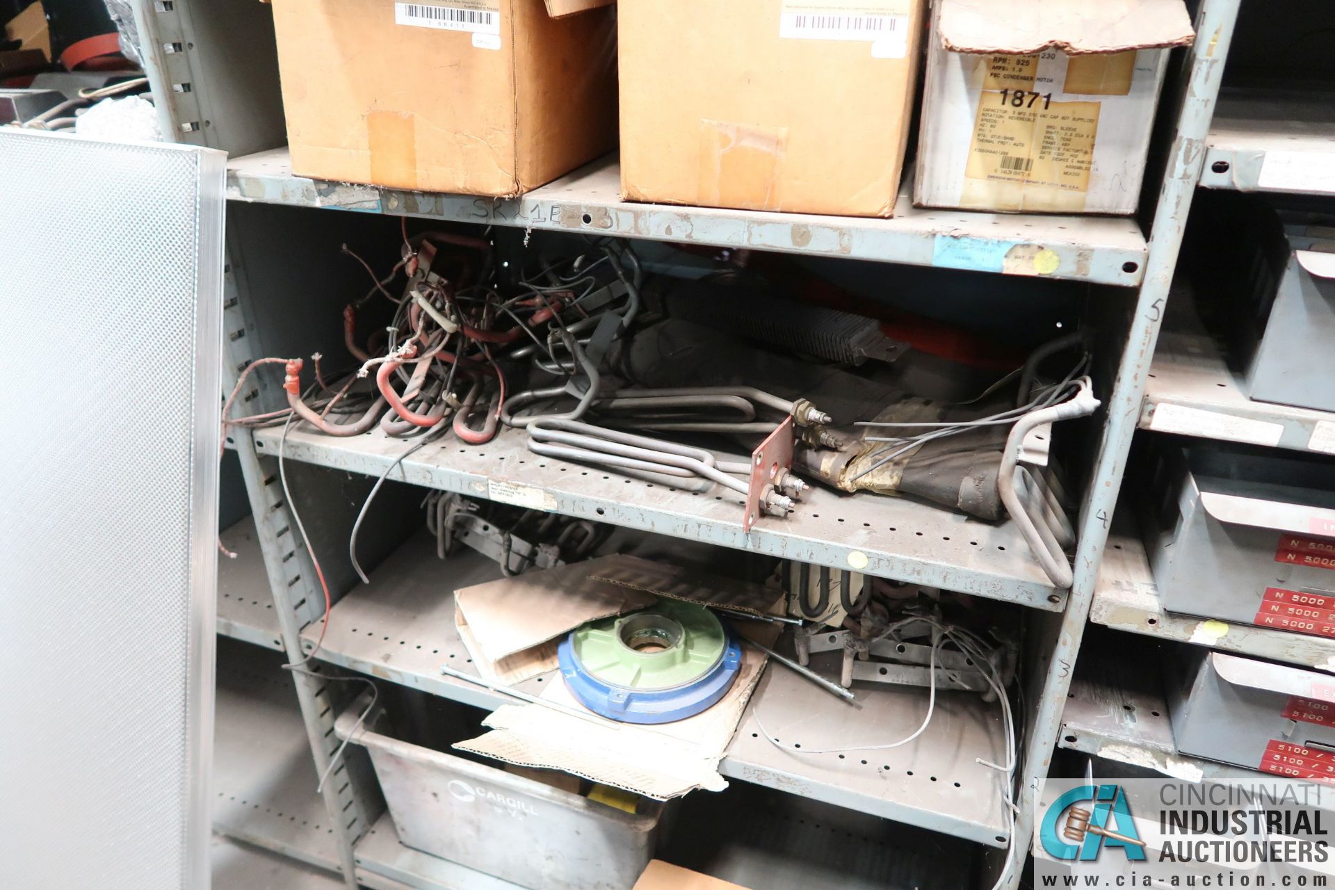 CONTENTS OF MAINTENANCE CRIB INCLUDING FILTERS, HARDWARE, MACHINE PARTS, LIGHTING, WIRE, - Image 30 of 58