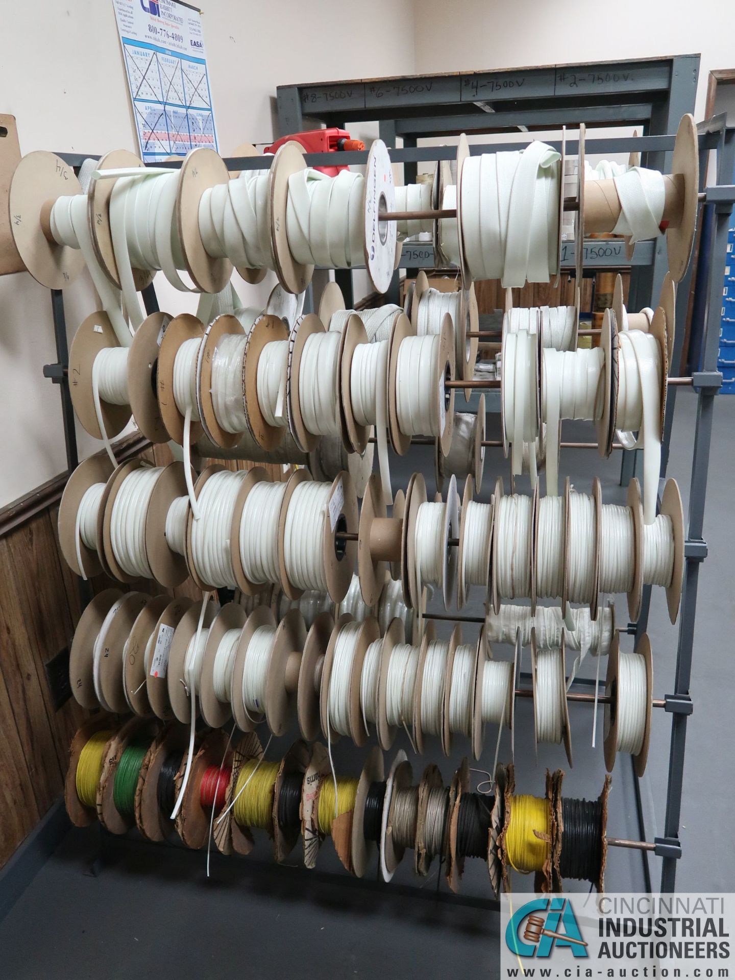 WIRE RACK WITH MISCELLANEOUS ROLLS OF WIRE INSULATION - Image 3 of 3