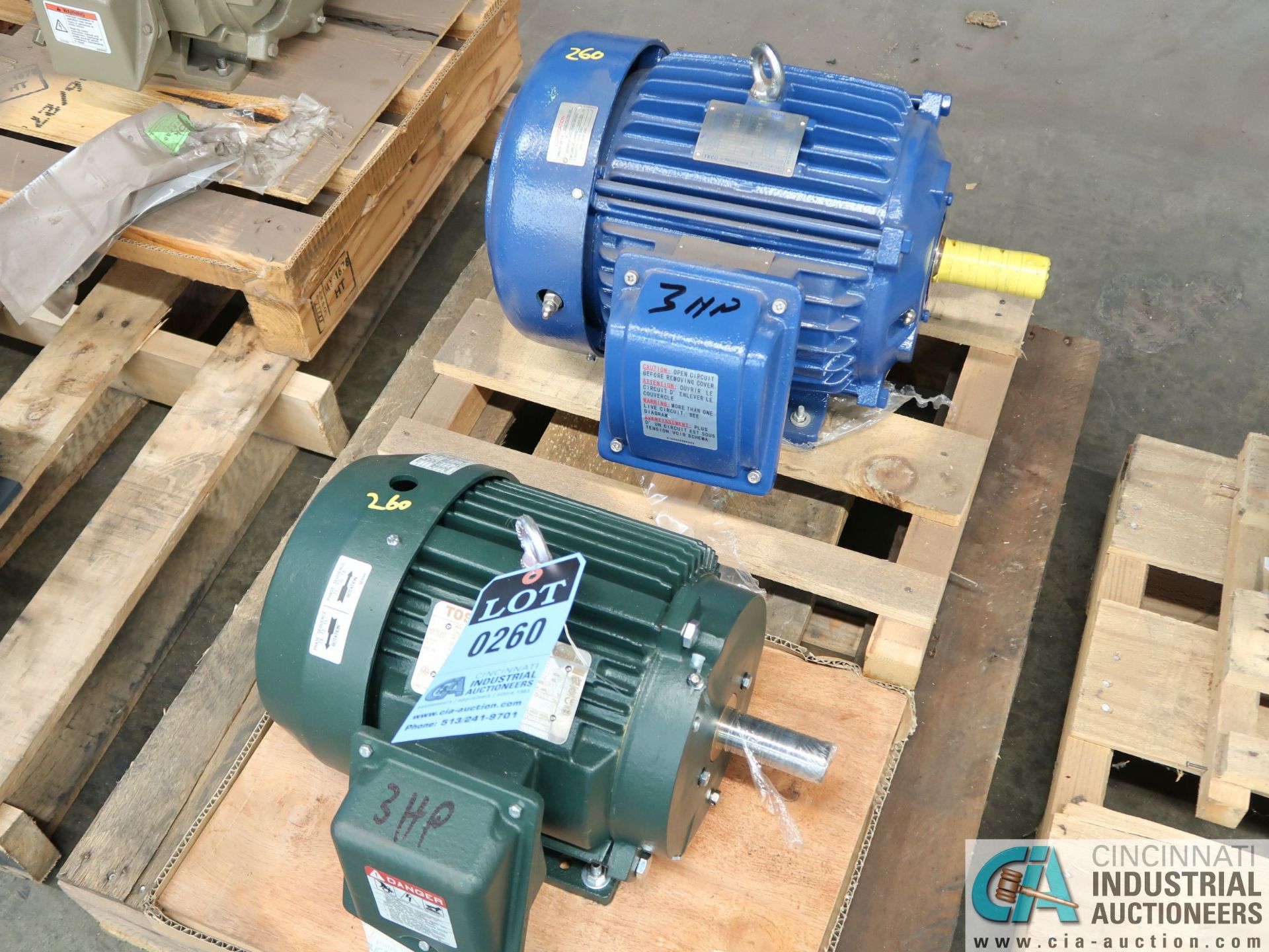 3 HP TOSHIBA AND WESTINGHOUSE MOTORS (NEW)