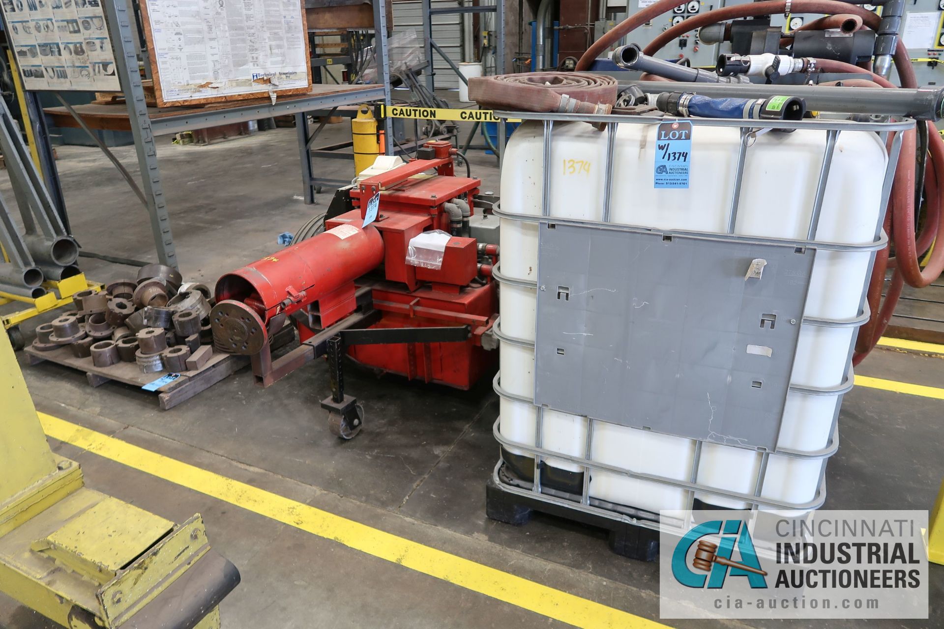 AW DYNAMOMETER MODEL IND300 DYNAMOMETER; S/N 320456, WITH MISCELLANEOUS HEADS AND WATER SUPPLY TANK