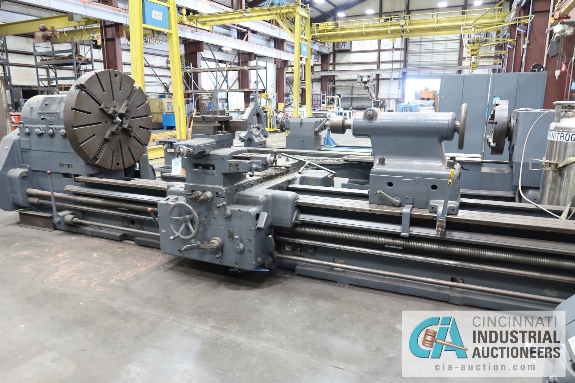 60" X 168" OERLIKON MODEL DM5S HEAVY DUTY ENGINE LATHE; S/N 257103, 48" 4-JAW CHUCK, TAILSTOCK,