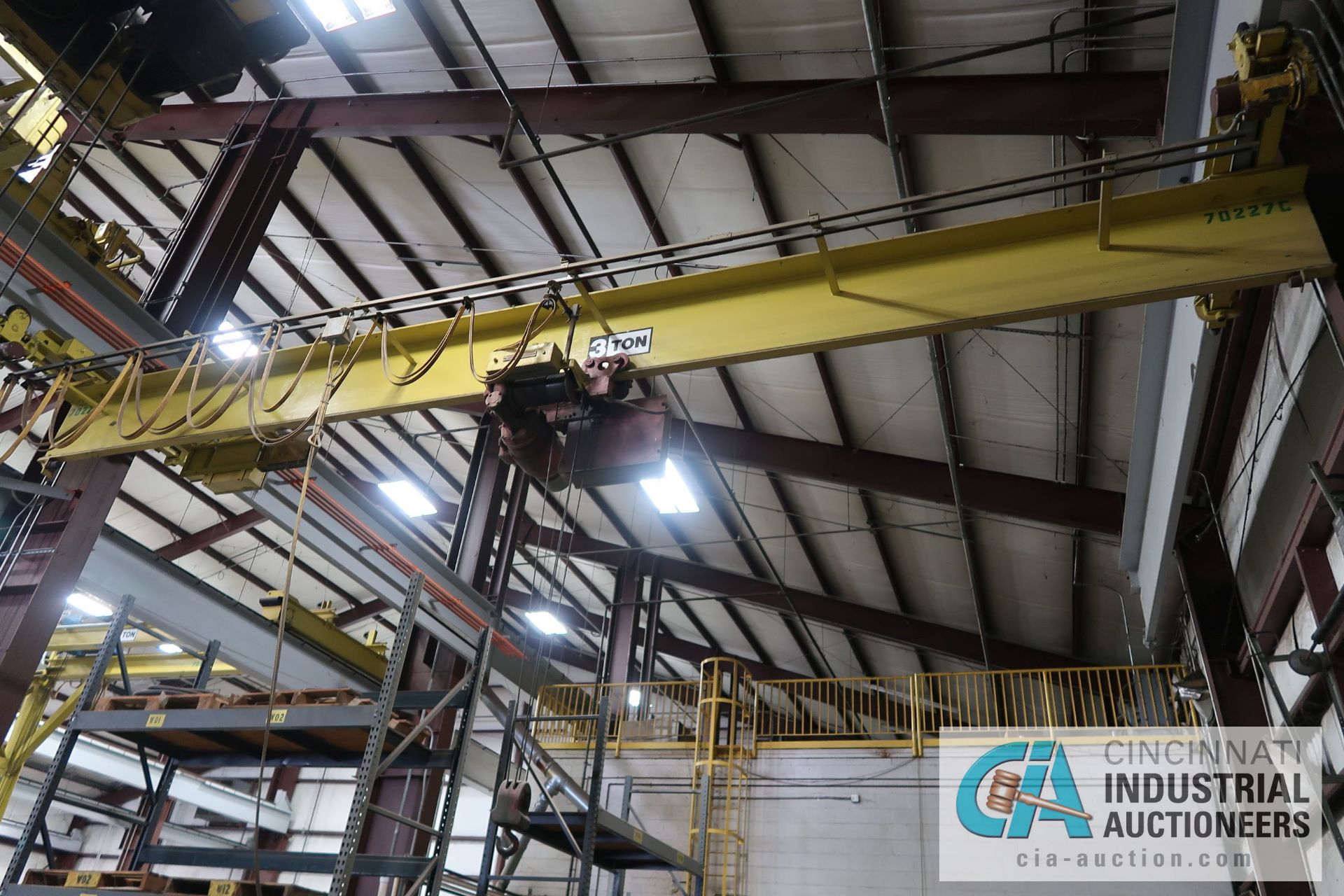 **3 TON X 30' APPROX. SPAN ELECTRO-LIFT SINGLE GIRDER UNDER HUNG OVERHEAD CRANE; NO. 70227B **SOLD - Image 2 of 5